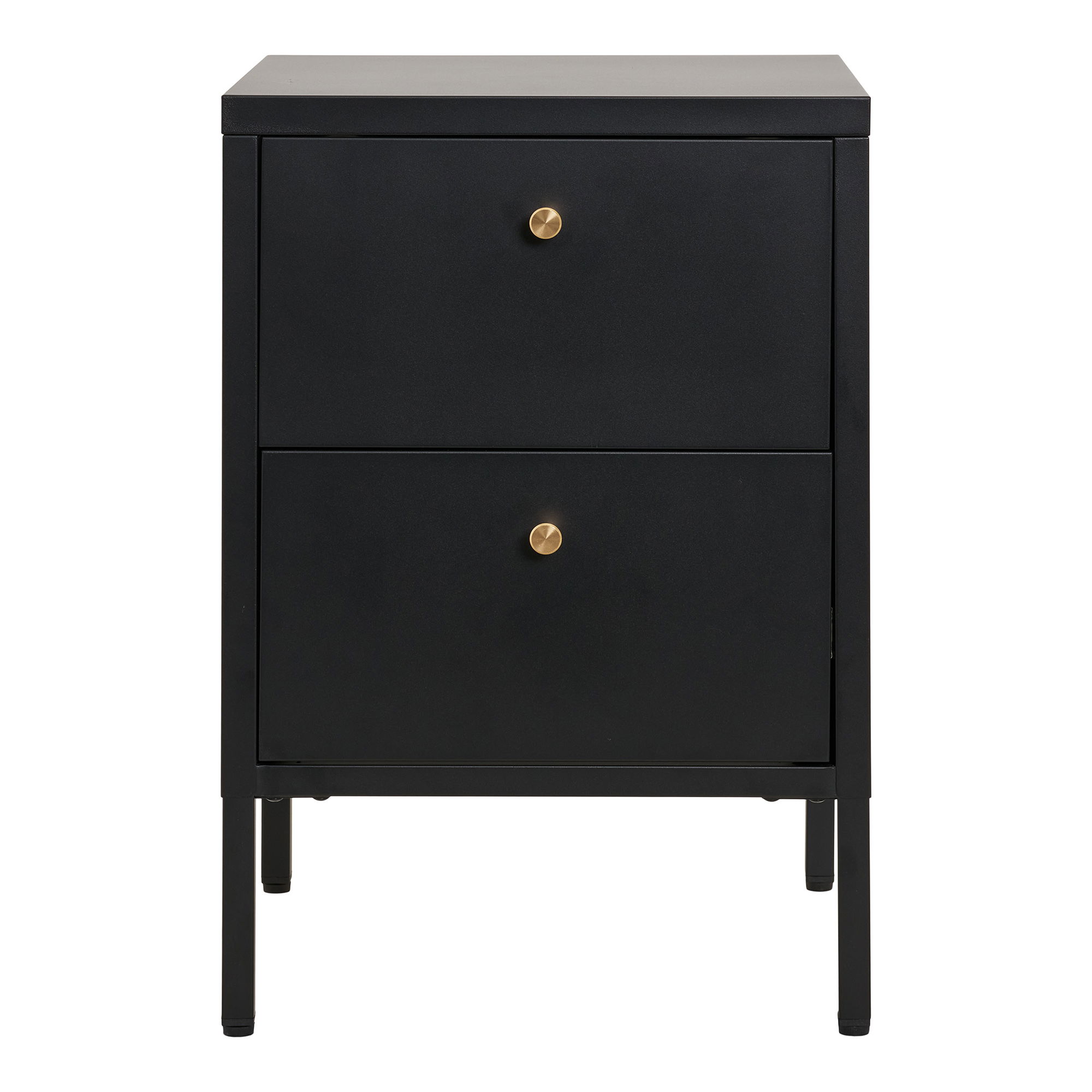 Szafka nocna z 2 szufladami DALBY stalowa 40x40x60 cm - czarna - 3003020