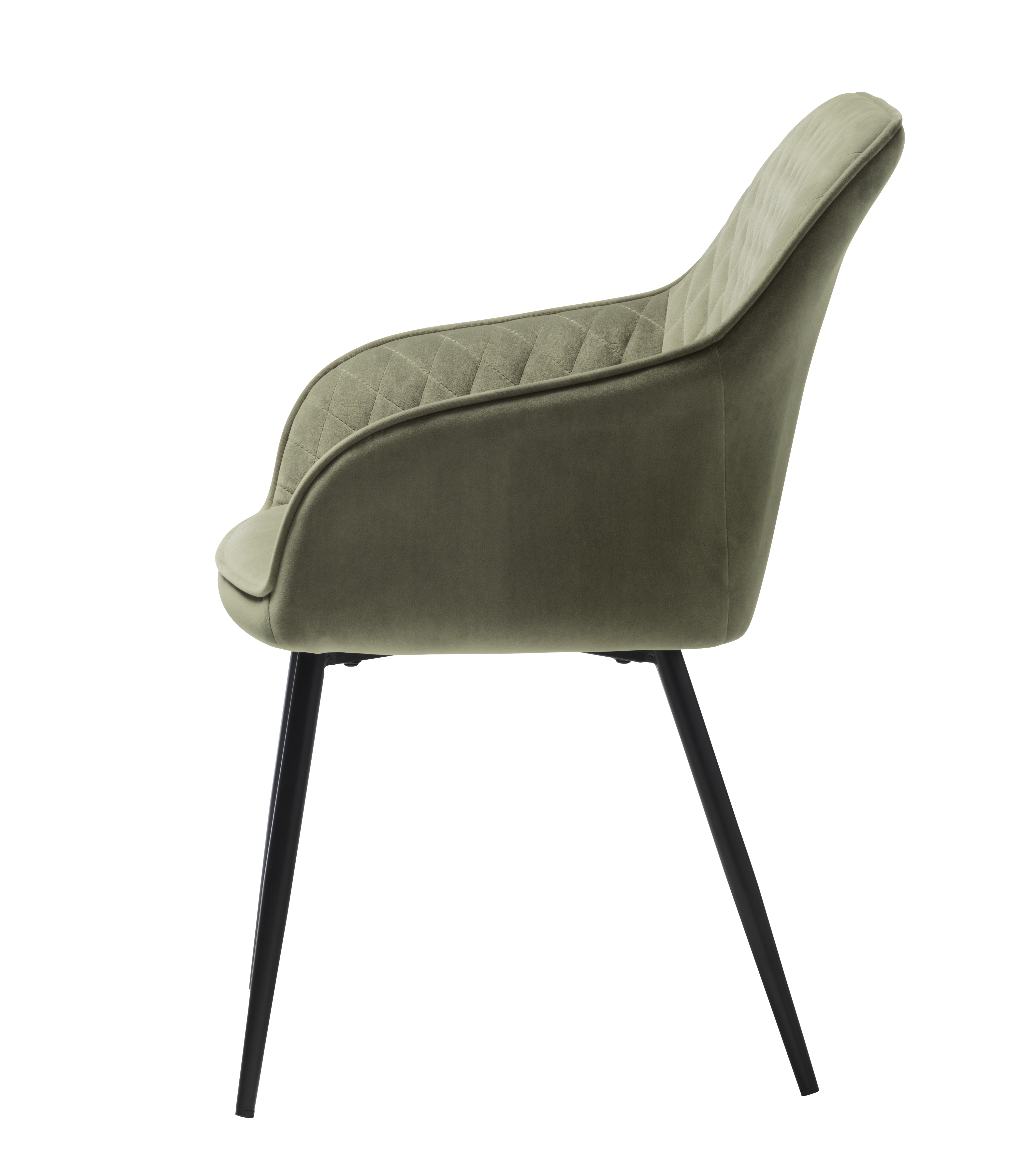 Krzesło z podłokietnikami MILTON Velvet pikowane - oliwkowe - UN_38460008