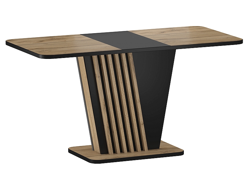 Stół rozkładany NEVIO z lamelami dąb artisan/czarny 125(170)X75