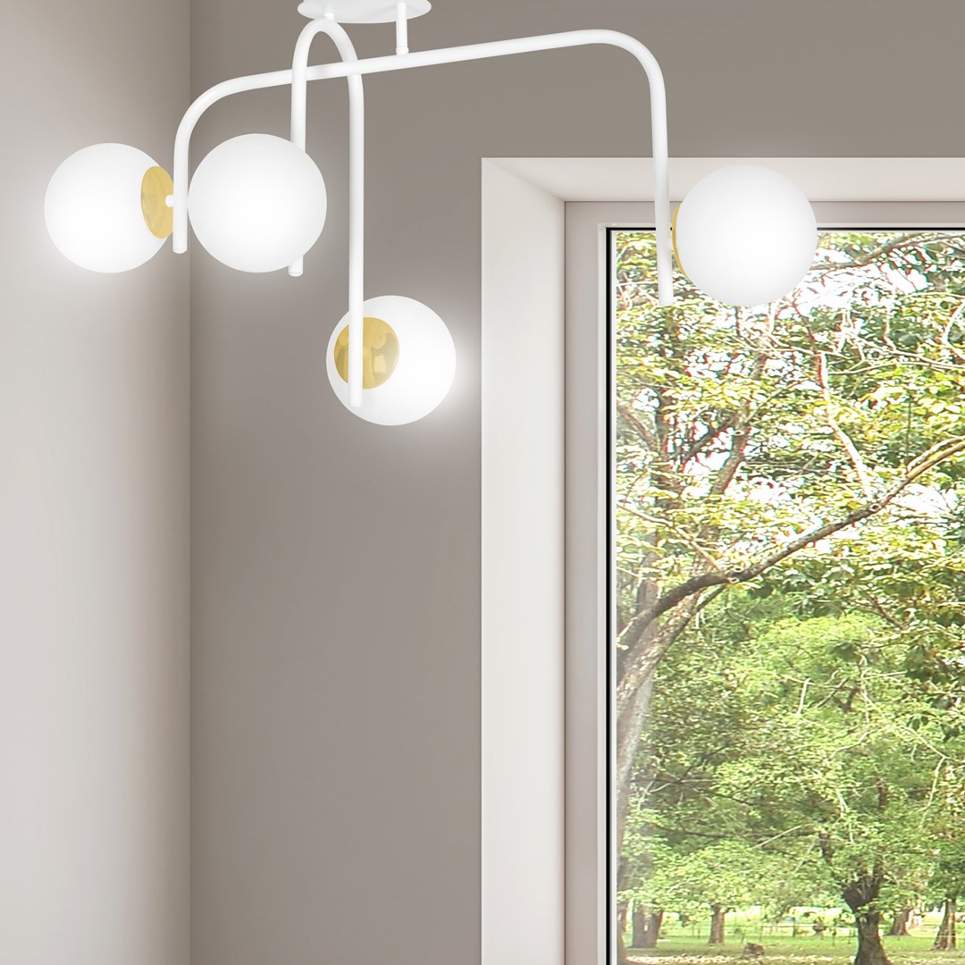 Lampa sufitowa  RAGNAR Biały/Złoty 1033/4B - 1033/4B