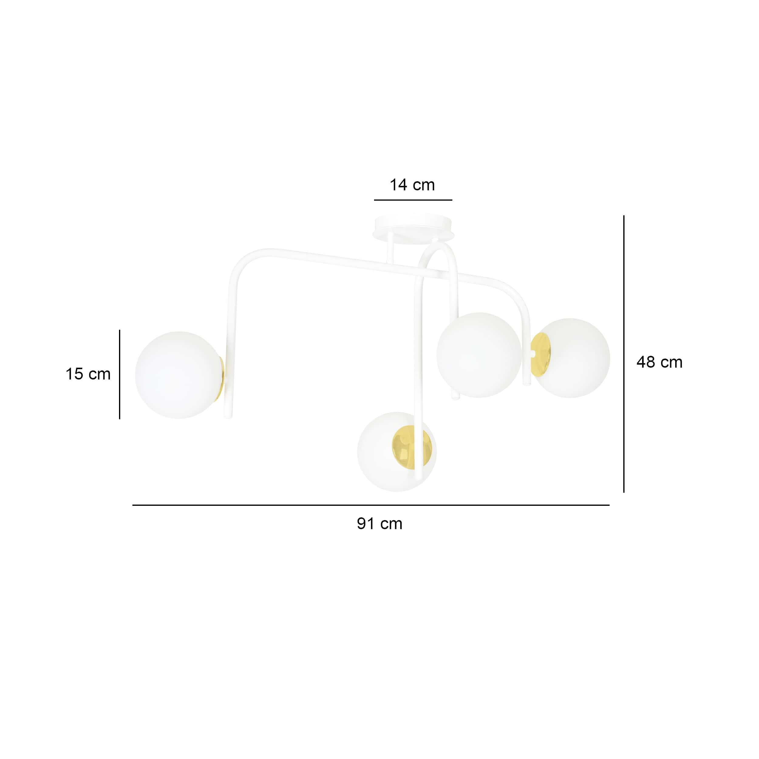 Lampa sufitowa  RAGNAR Biały/Złoty 1033/4B - 1033/4B