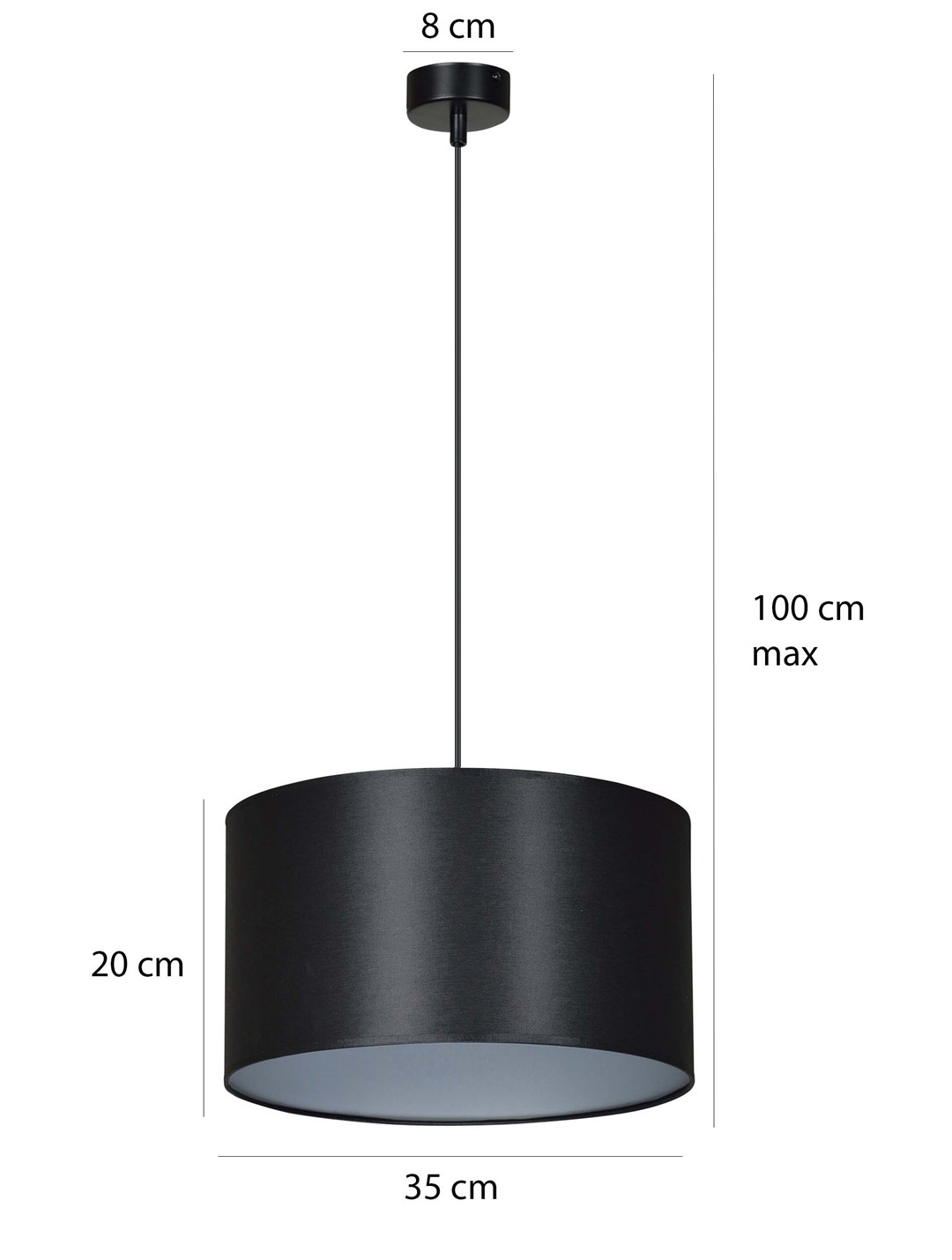 Lampa wisząca ROTO Czarny/Srebrny 185/1 - 185/1