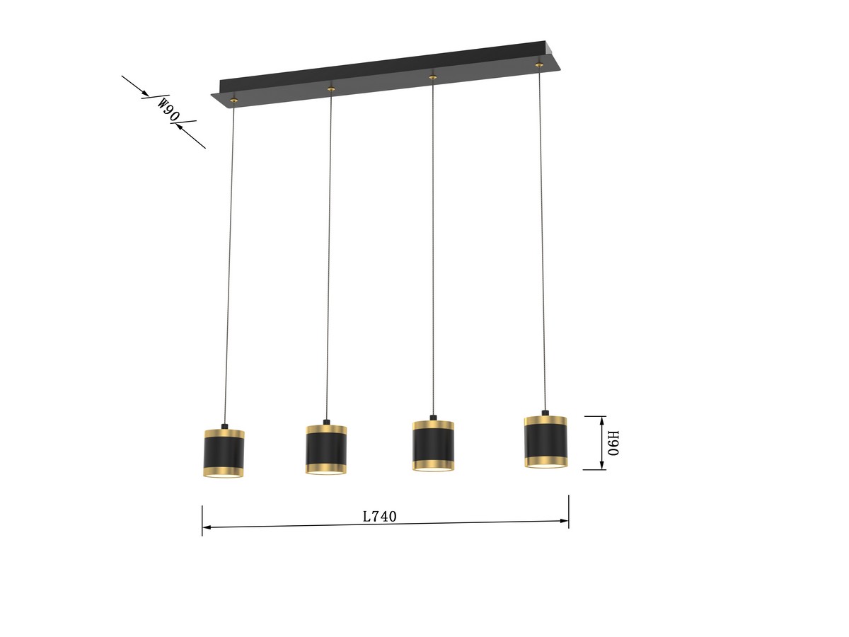 TOULOUSE - Lampa wisząca czwórka - 7003-404