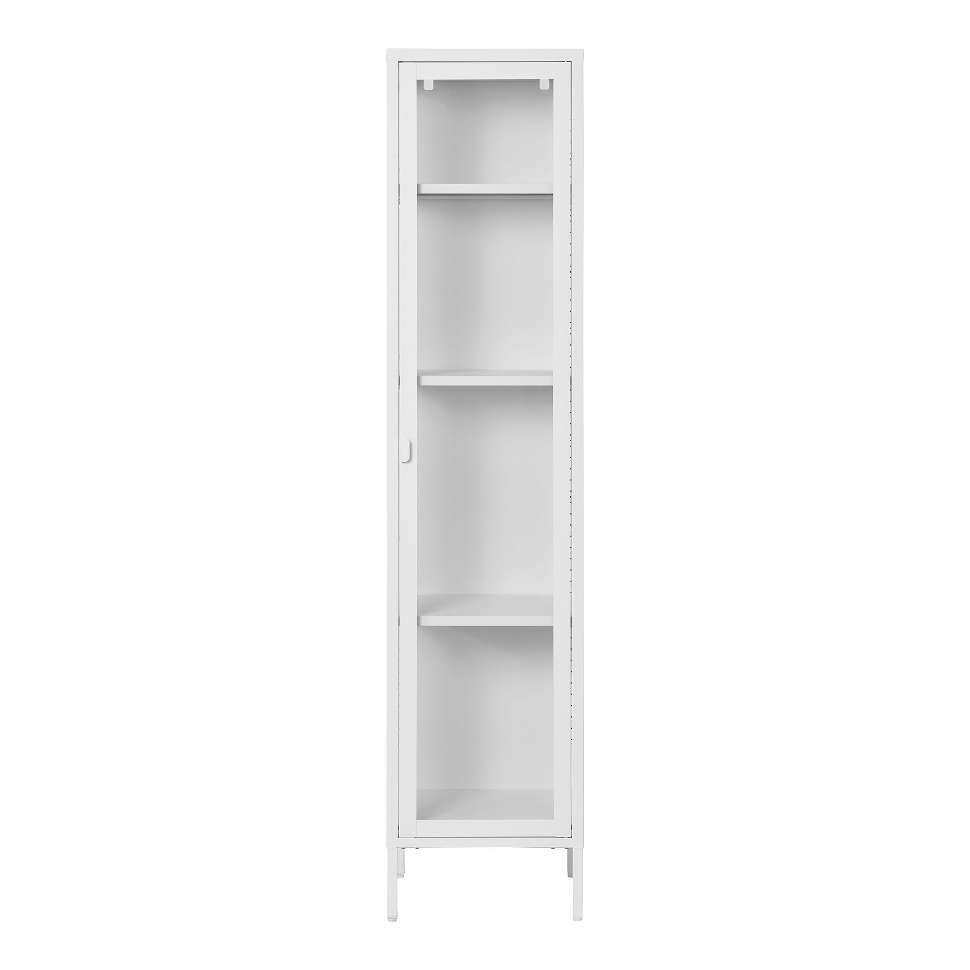 Witryna 1-drzwiowa szklane BRISBANE przeszklone boki 40x35x180 cm - biała - 3003001