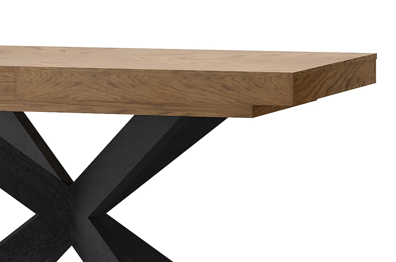 Stół rozkładany COZY 39 z blatem w jodełkę 95x160-210 - dąb rustikal, czarny - TH-100-1582