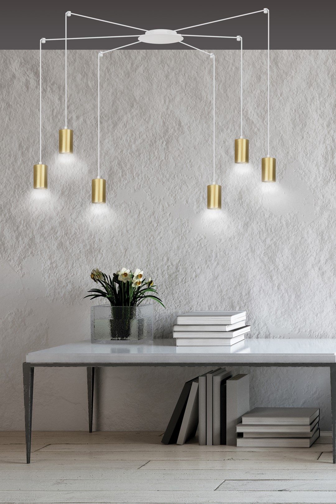 Lampa wisząca TRAKER Biały/Złoty 527/6 - 527/6