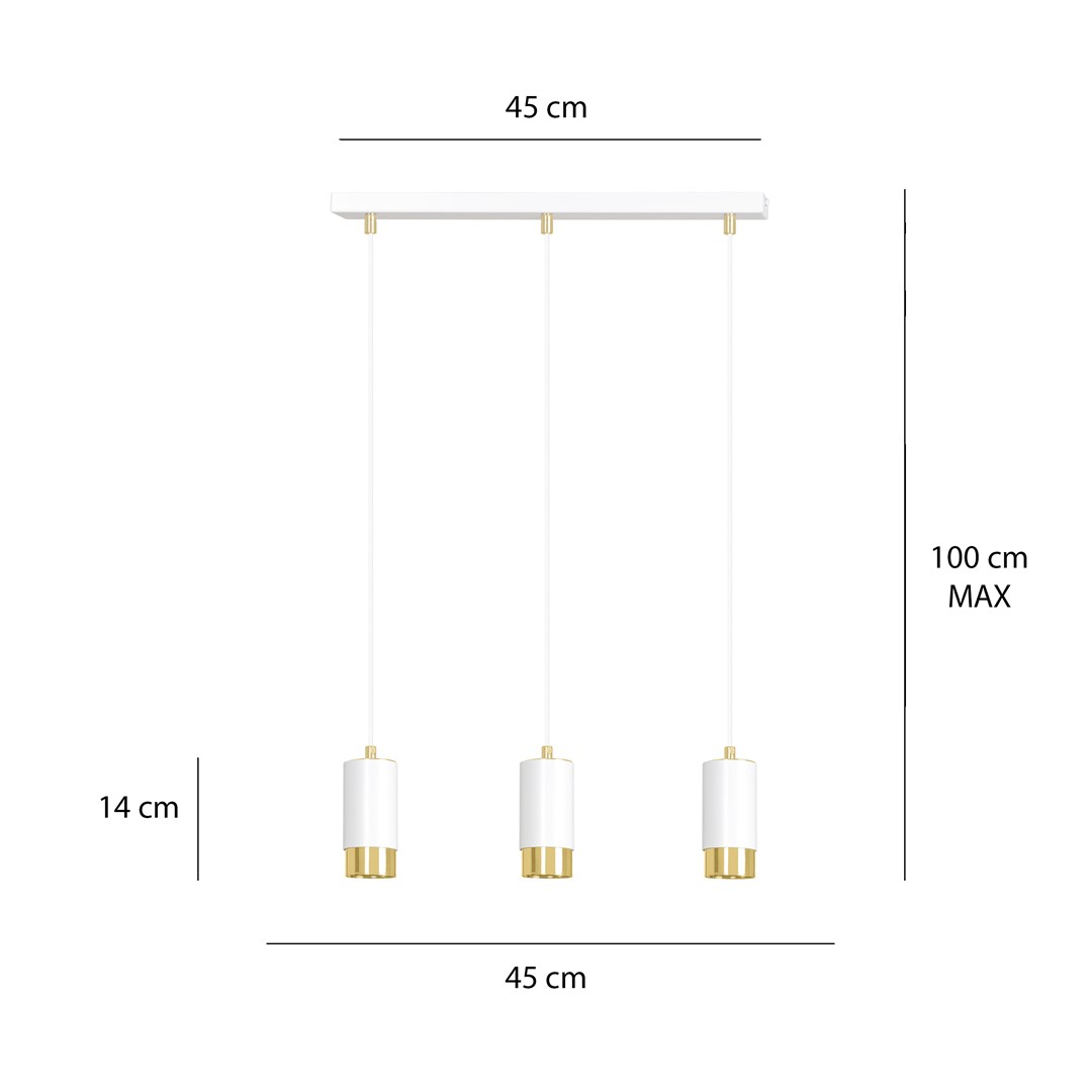 Lampa wisząca FUMIKO Biały/Złoty 815/3 - 815/3