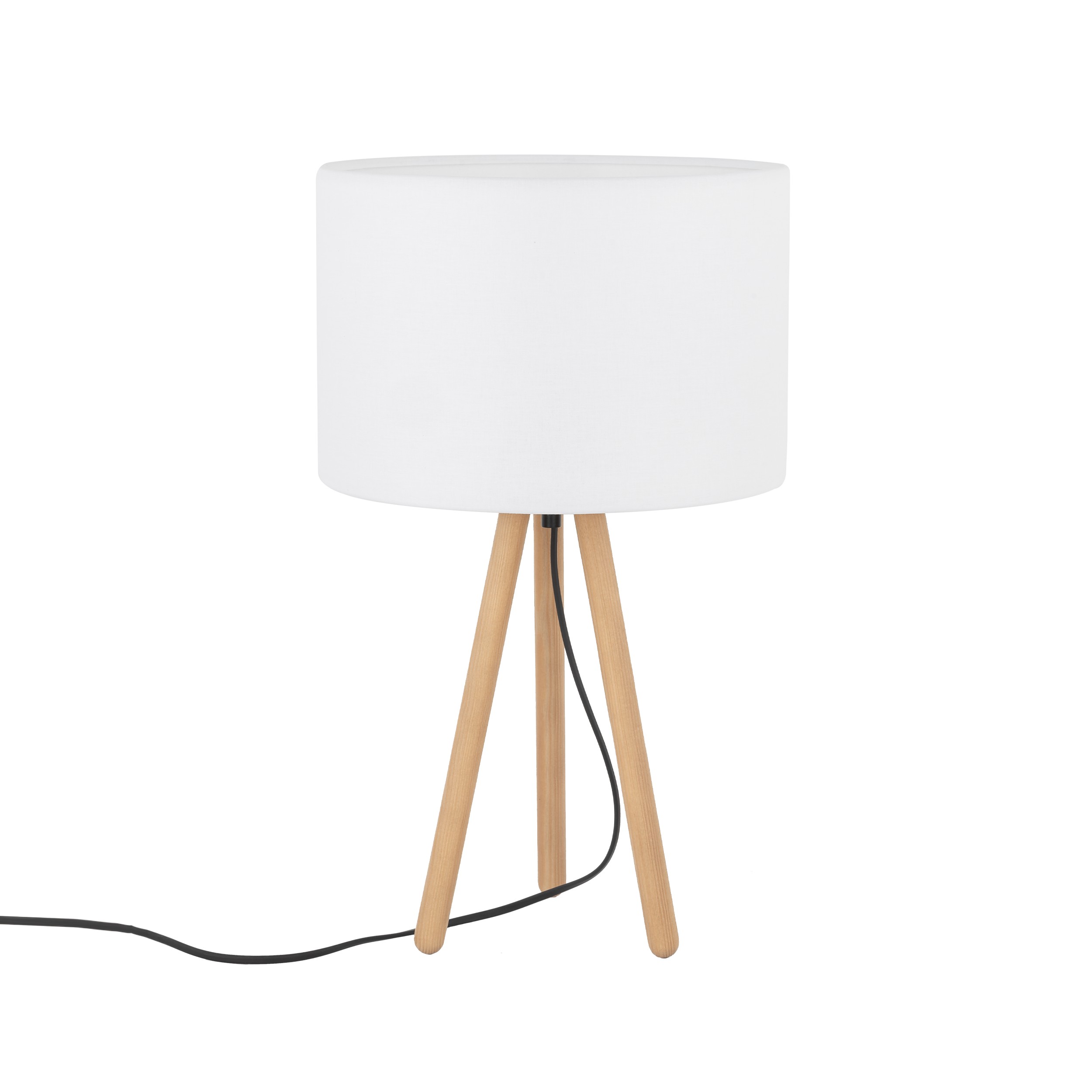 Lampka nocna TOKYO biała na jasnych drewnianych nogach 52x30cm - TK_5290
