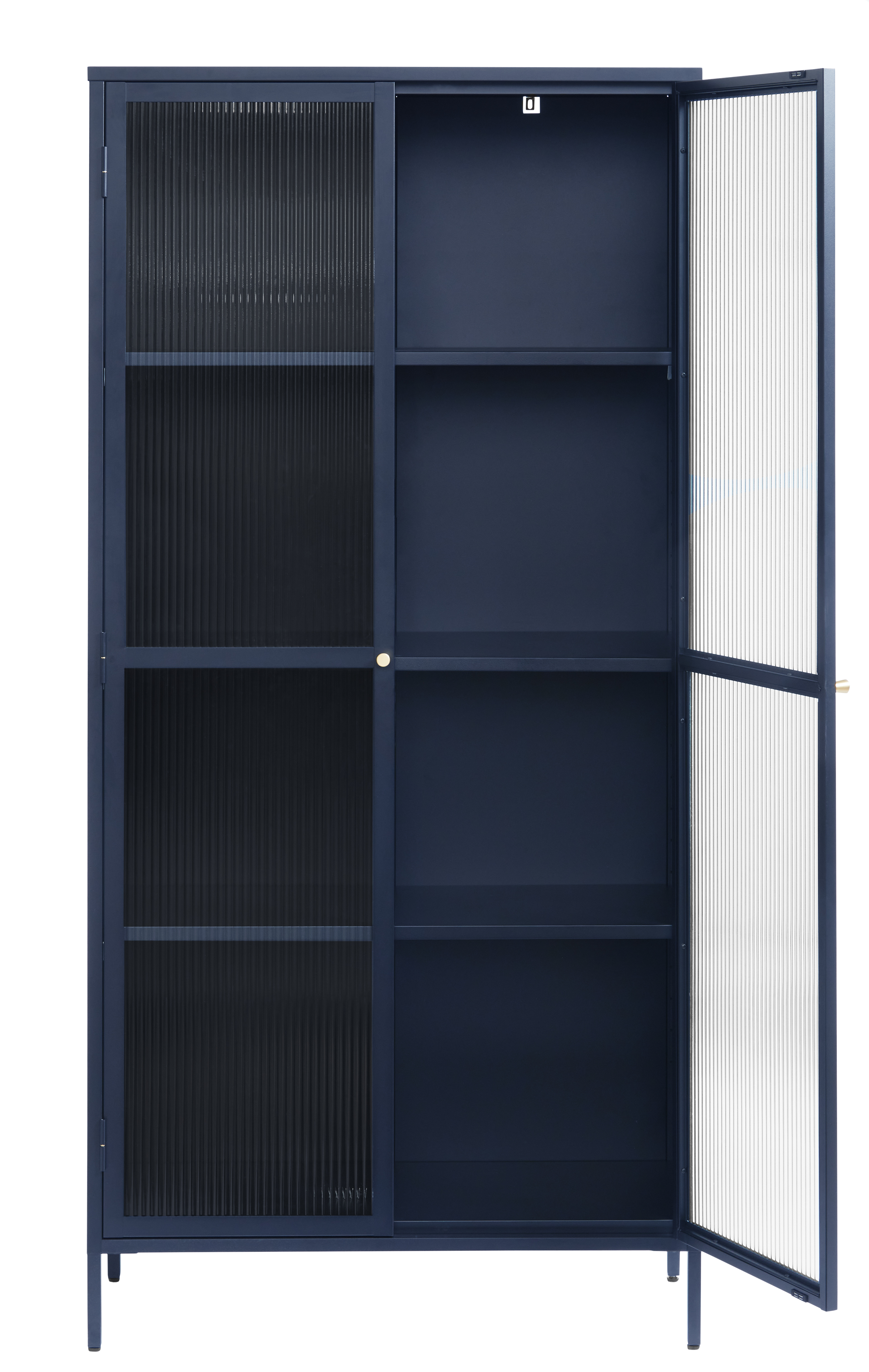 Witryna wysoka BRONCO 2-drzwiowa W190 cm - niebieski, złoty - UN_44610400