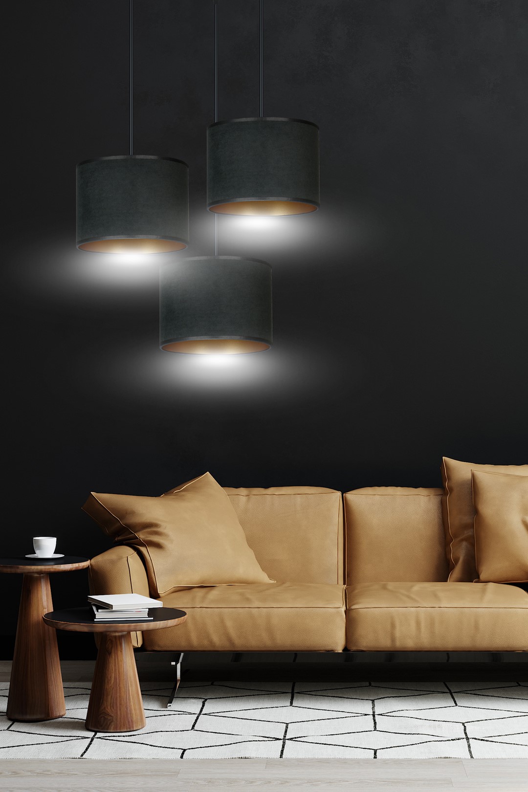 Lampa wisząca HILDE Czarny 1054/3PREM - 1054/3PREM