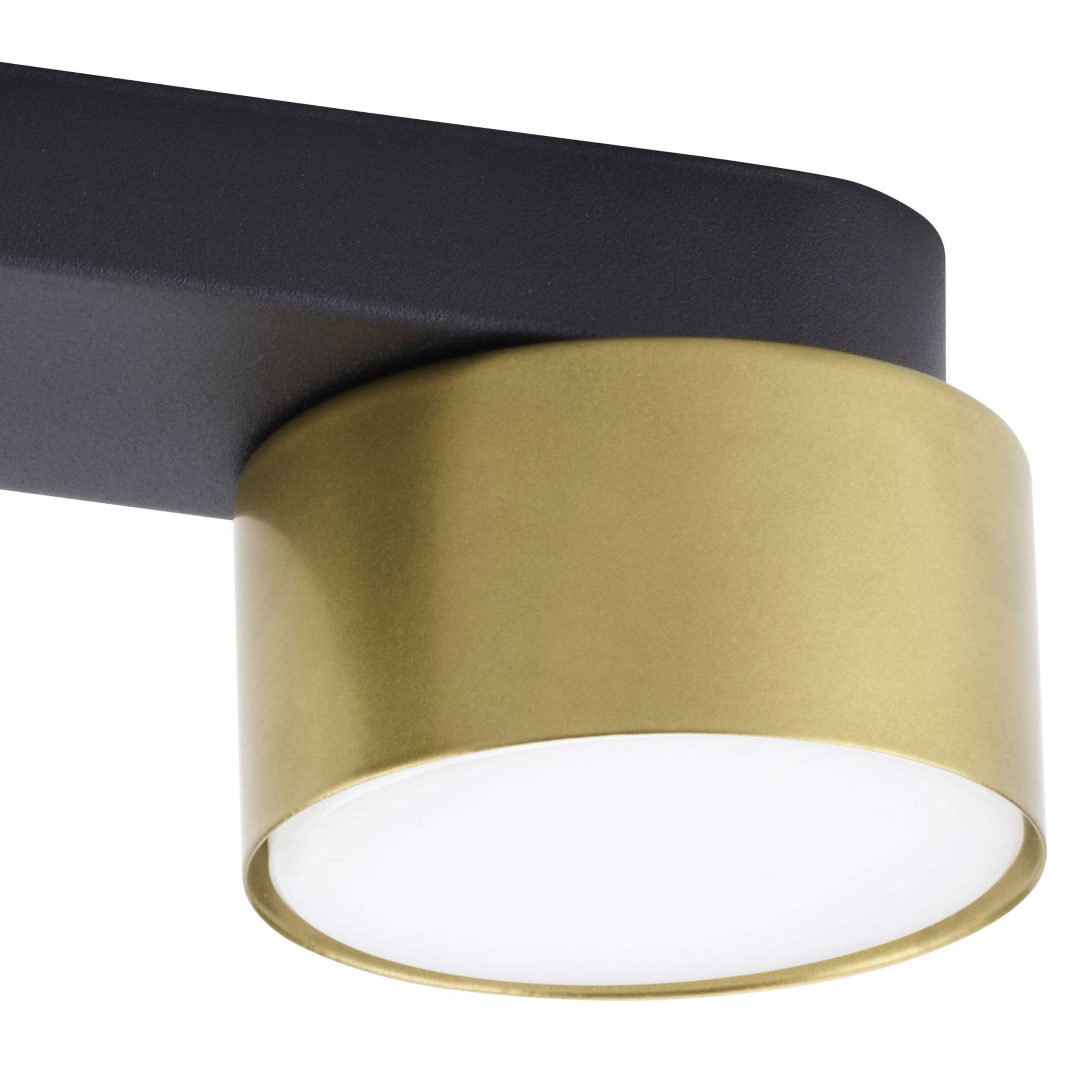 Lampa sufitowa SPACE czarna na listwie ze złotymi reflektorami 26x8x6cm - TK_6141