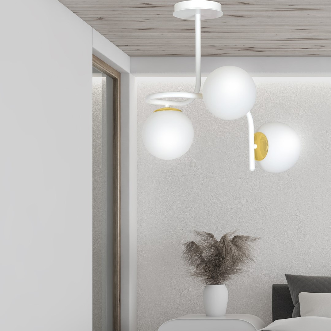 Lampa sufitowa RAGNAR Biały/Złoty 1033/3 - 1033/3