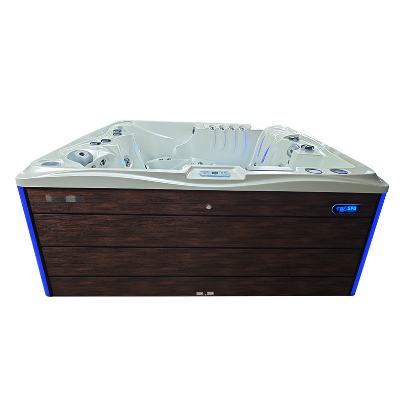 Jacuzzi ogrodowe 5-os. z hydromasażem SPA-747 210x210 cm biały/brązowy - HS_SPA747-3891