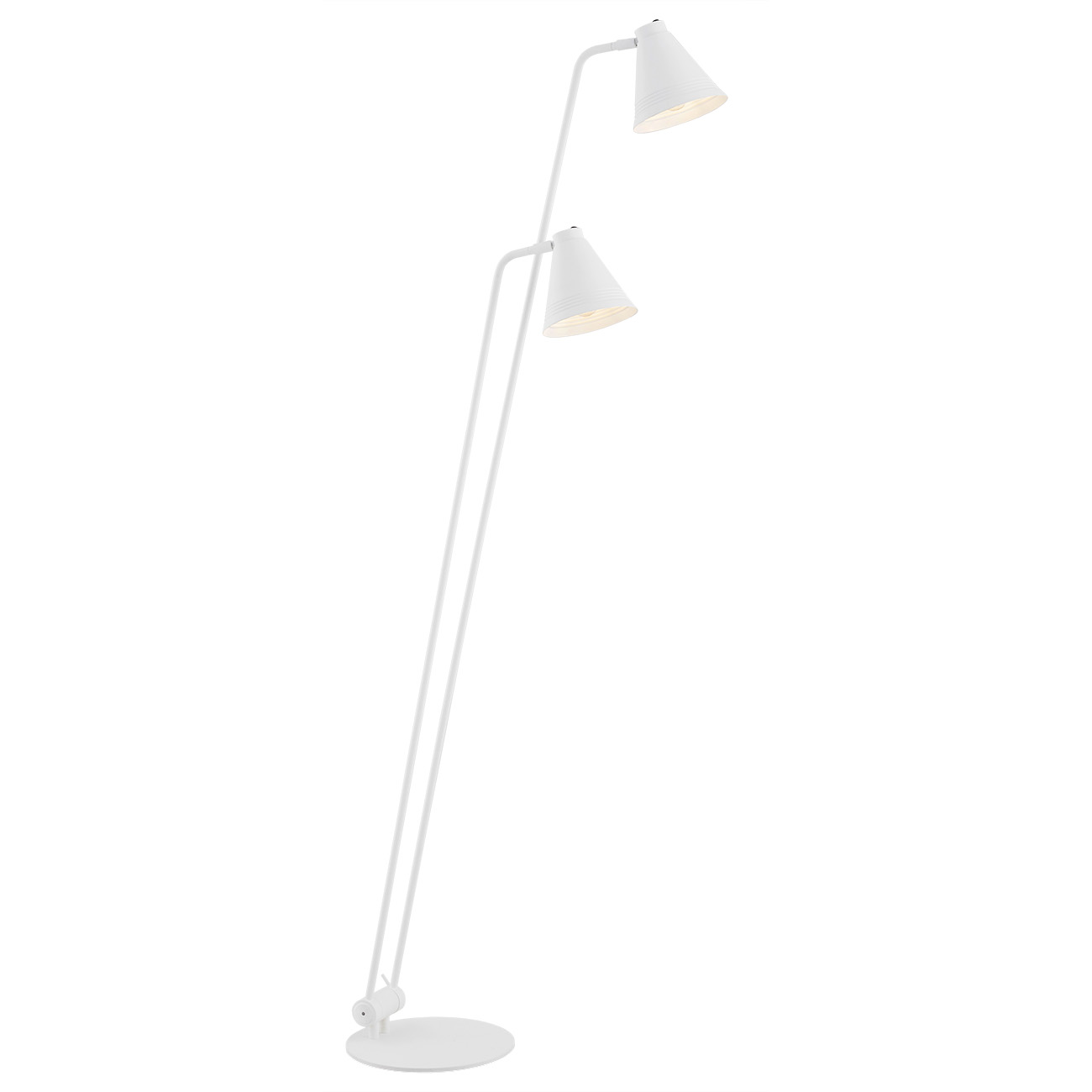 Lampa podłogowa AVALONE metalowa biała 168cm regulowana