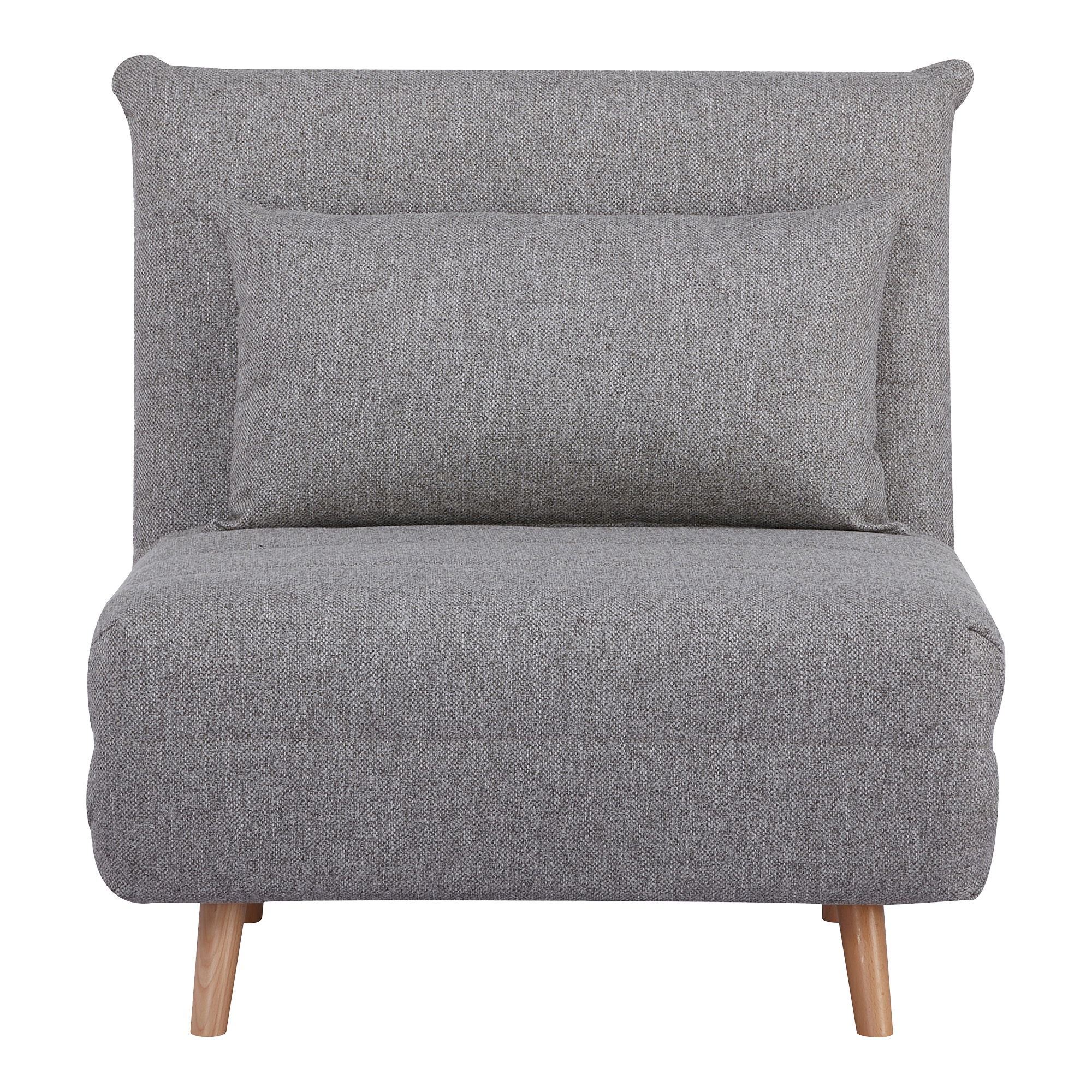 Sofa rozkładana 1-osobowa MARLOW szara naturalne drewniane nóżki - 1302020