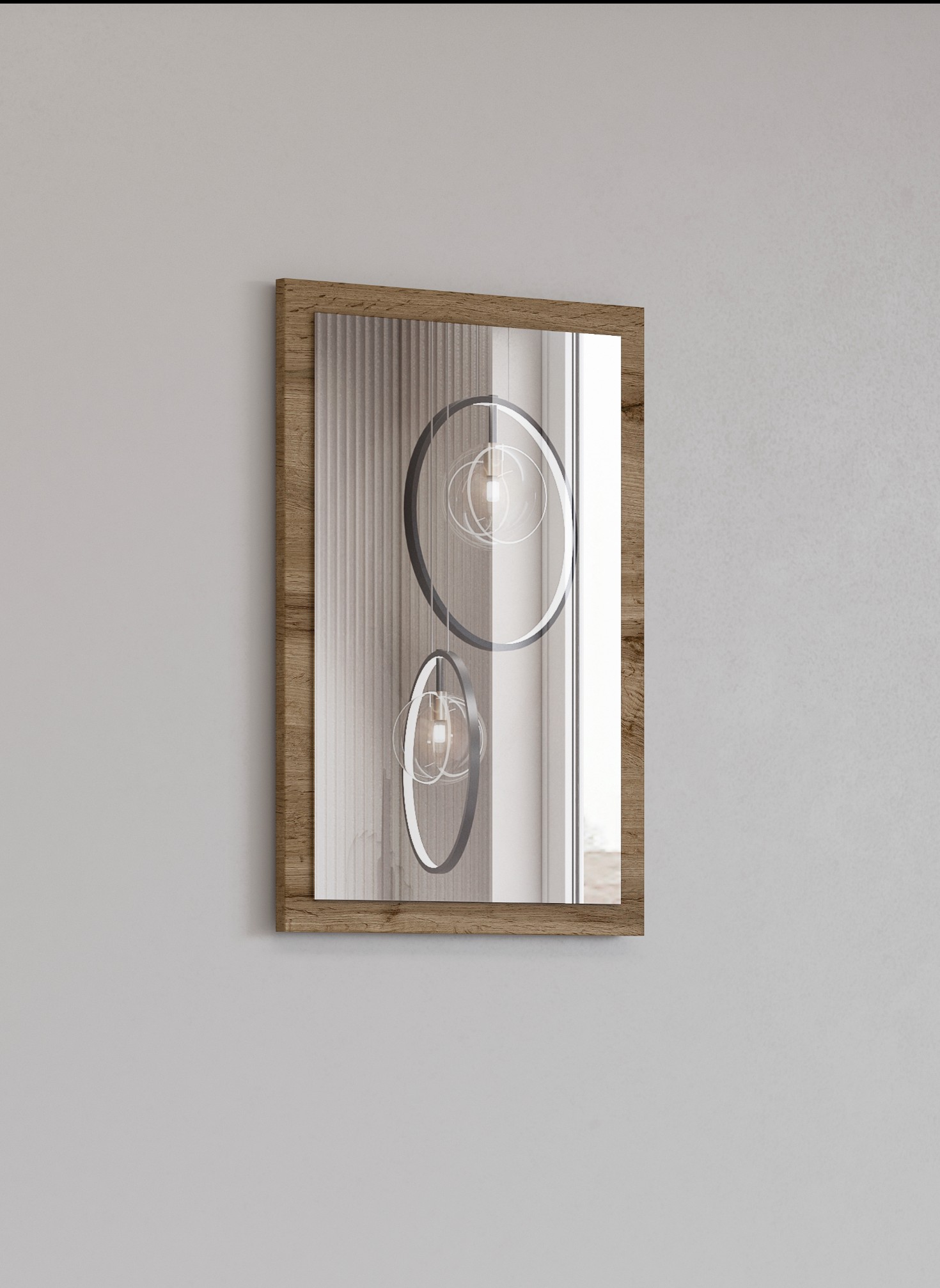 Lustro w ramie CROSS 40x60cm - dąb wotan - 24N6MY04