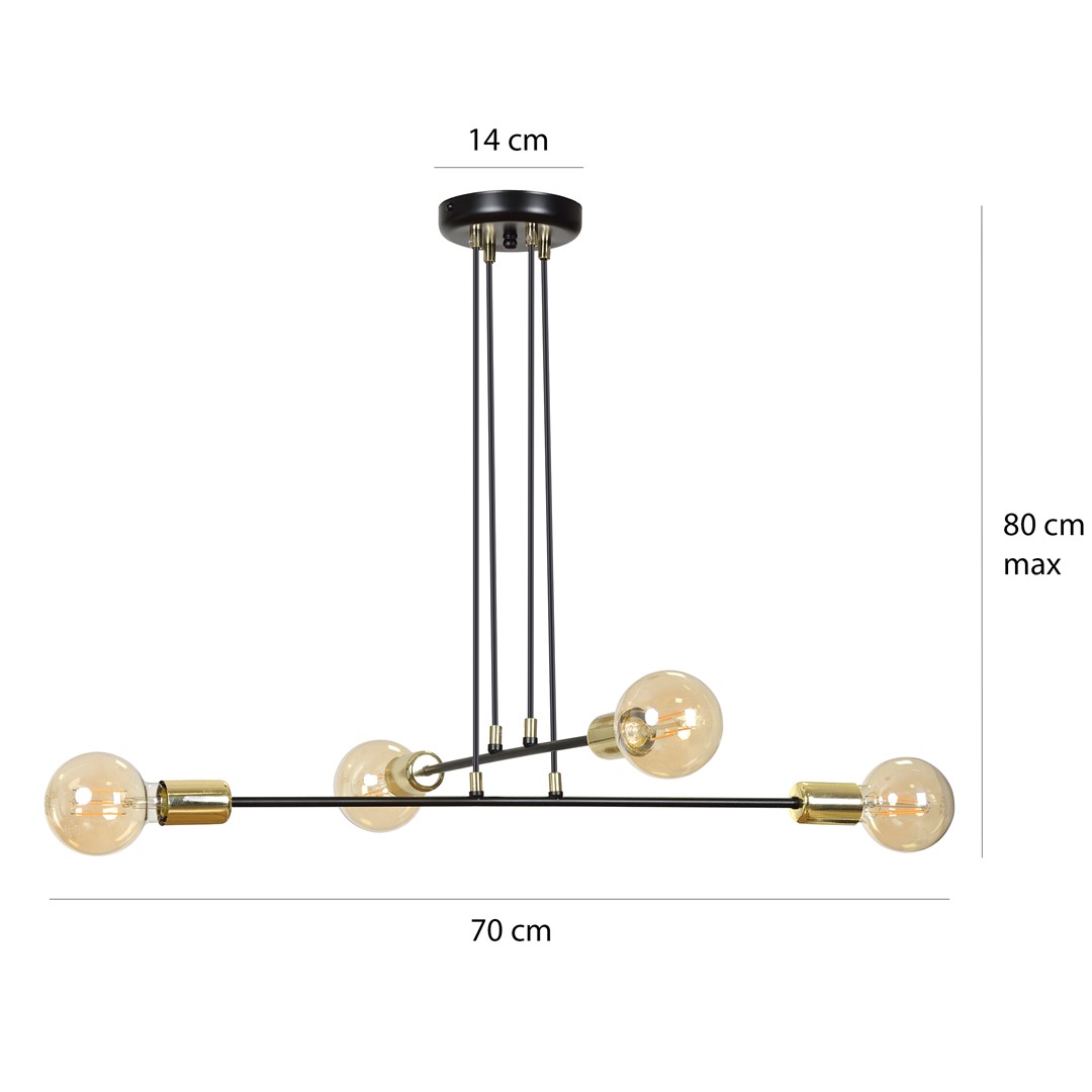 Lampa wisząca VESIO Czarny 785/4 - 785/4