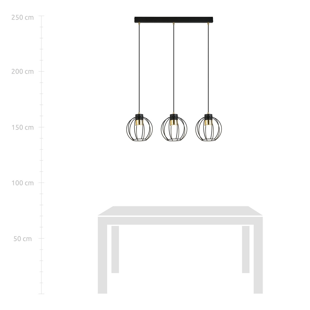 Lampa wisząca AJAX Czarny/Złoty 1200/3 - 1200/3