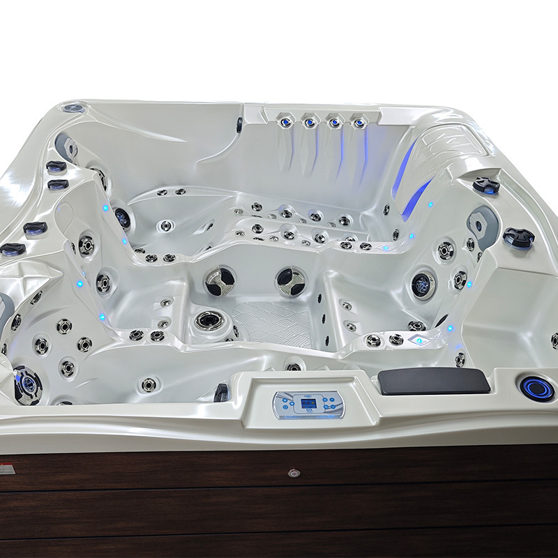 Jacuzzi ogrodowe 5-os. z hydromasażem SPA-747 210x210 cm biały/brązowy - HS_SPA747-3891