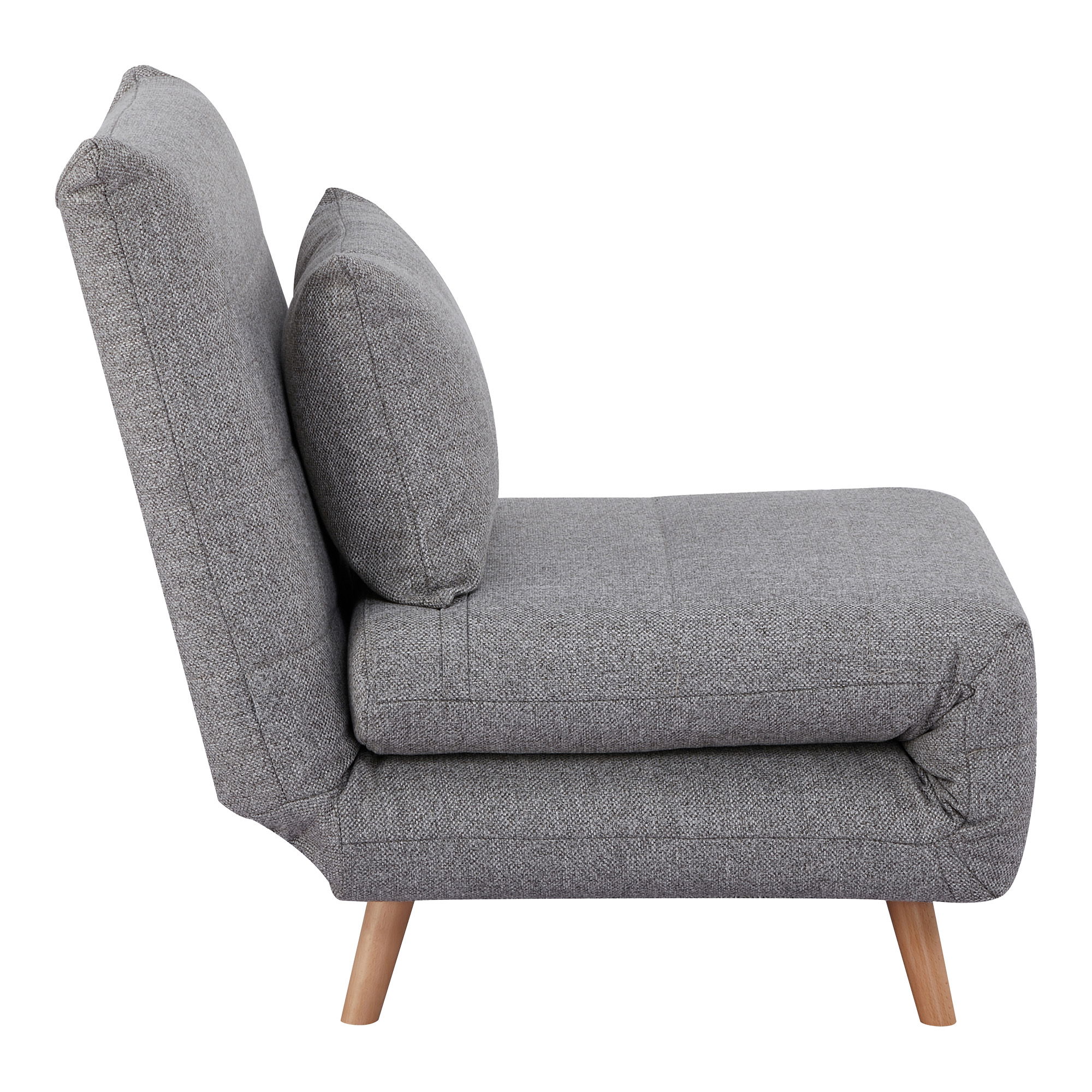 Sofa rozkładana 1-osobowa MARLOW szara naturalne drewniane nóżki - 1302020