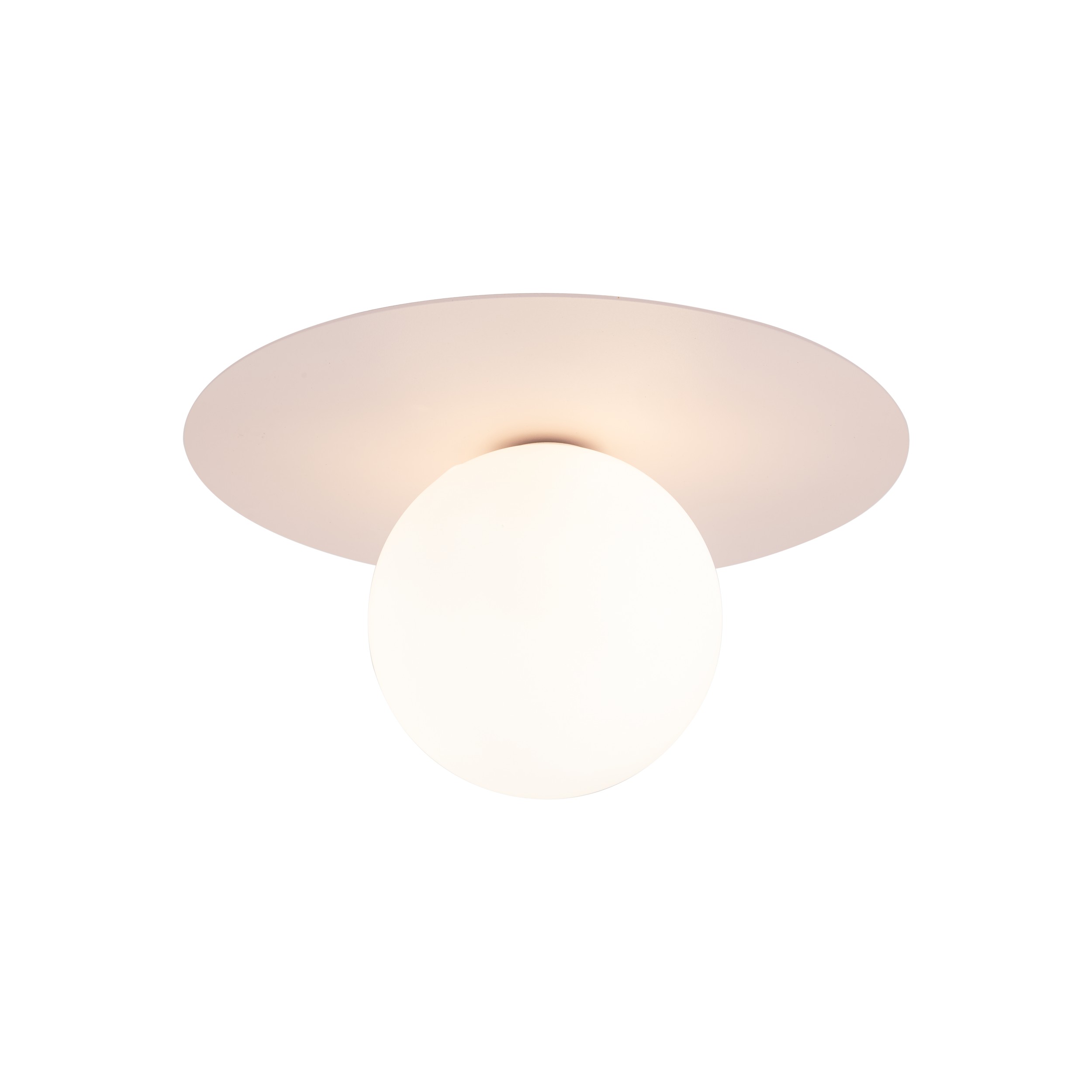 Kinkiet PIXI różowy z białym szklanym okrągłym kloszem 25x15cm - TK_10228