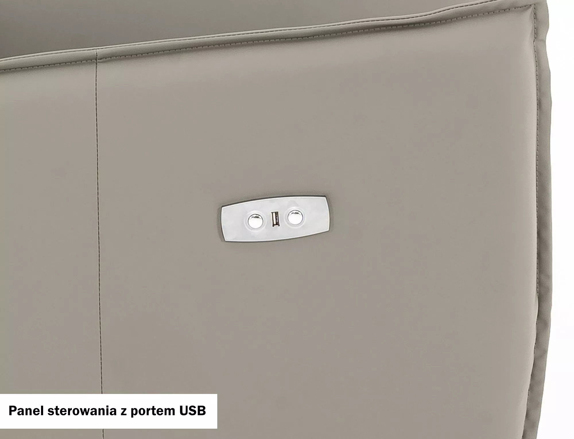 FOTEL obrotowy, rozkładany elektrycznie ( USB ) - NOTOS skóra syntetyczna SZARY TAP.217 - NOTOSSSSZ