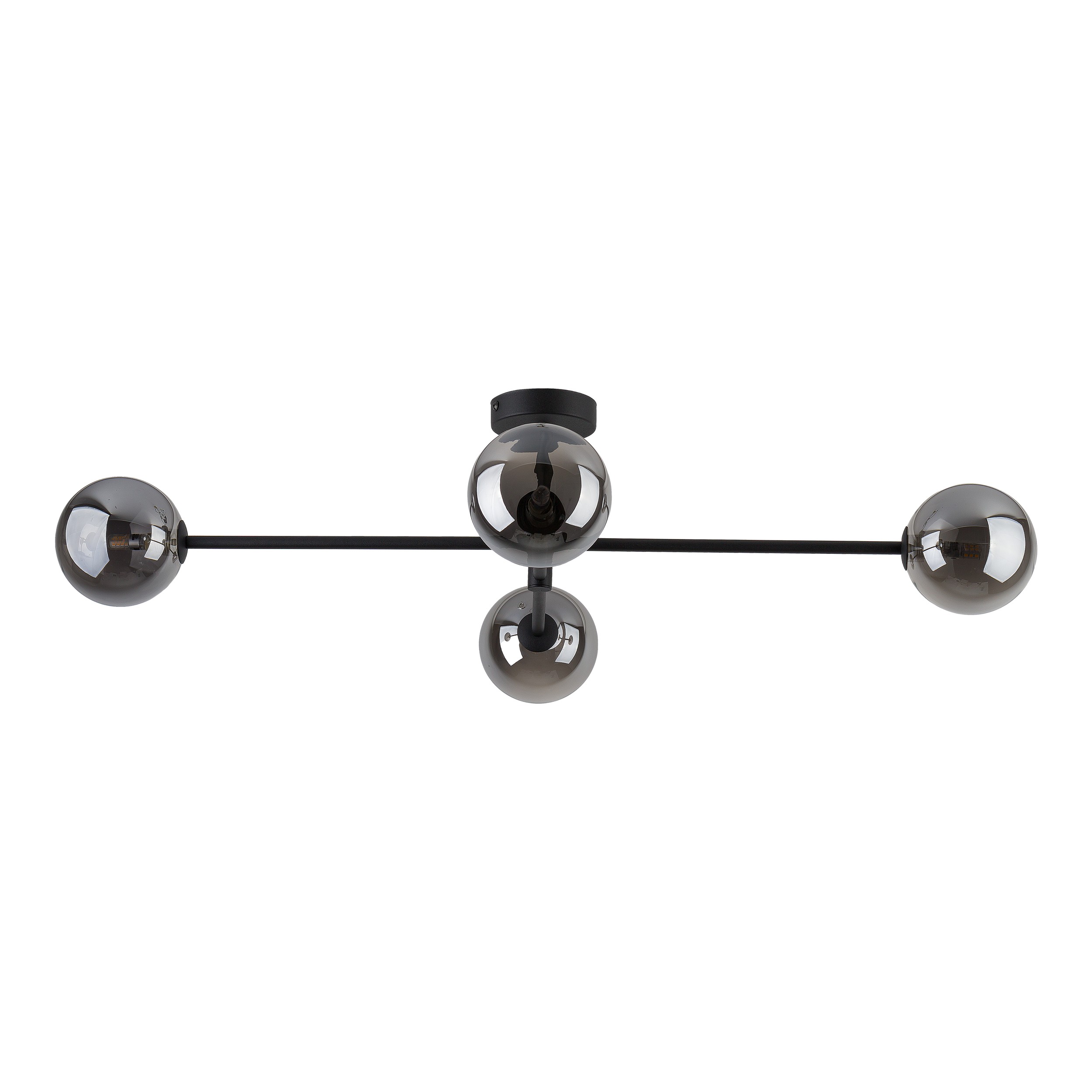 Lampa sufitowa SARIUS czarna z szarymi przyciemnionymi szklanymi kloszami 90x68x21cm - TK_6235