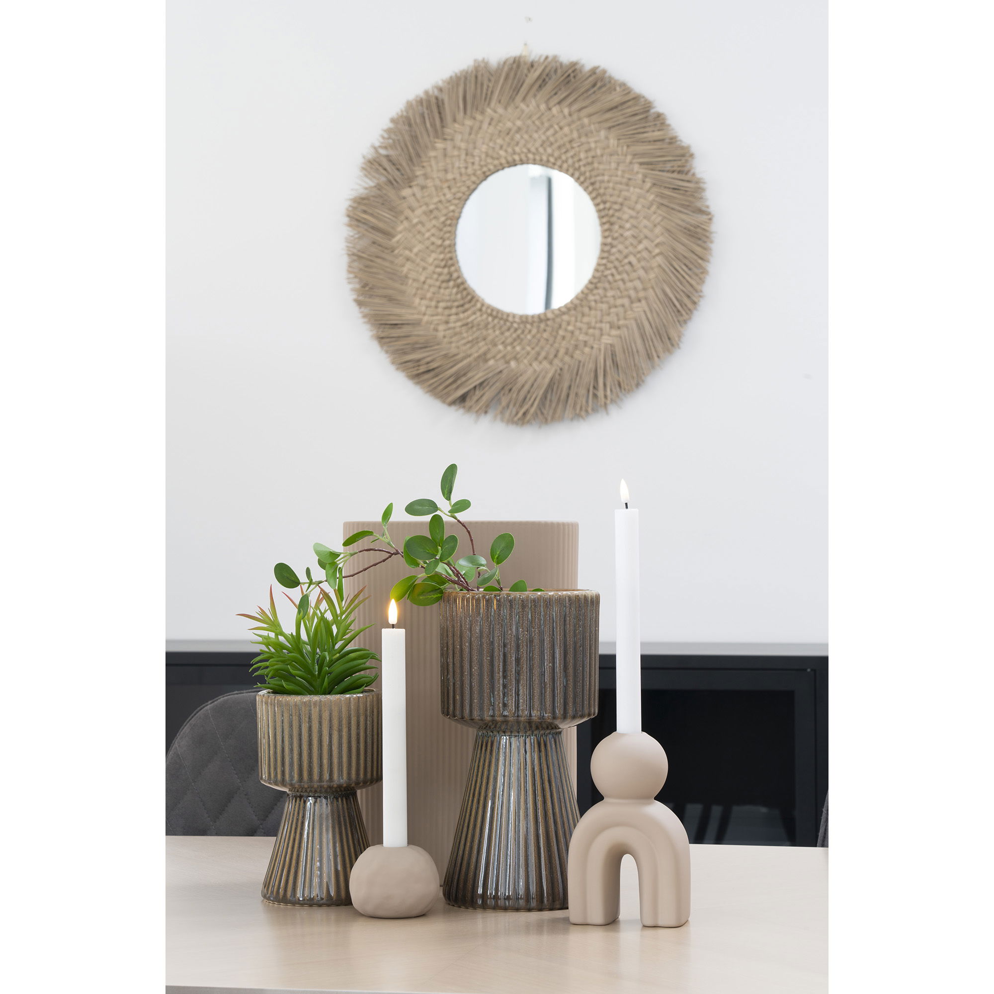 Lustro z trawy morskiej TOKYO fi70 cm - naturalny - 4001710