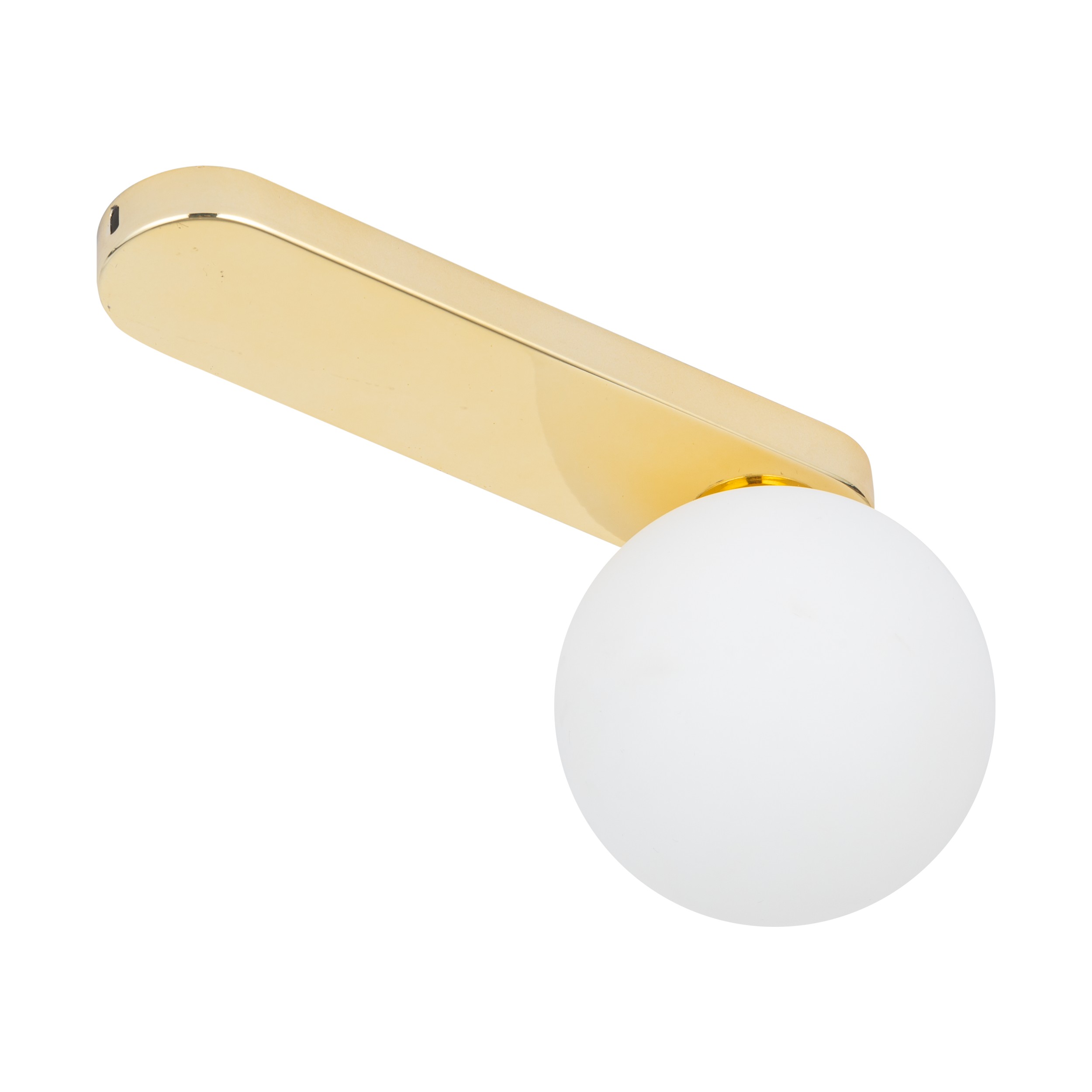 Lampa sufitowa BIANCA złota z białym okrągłym szklanym kloszem 27x15x12cm - TK_4698