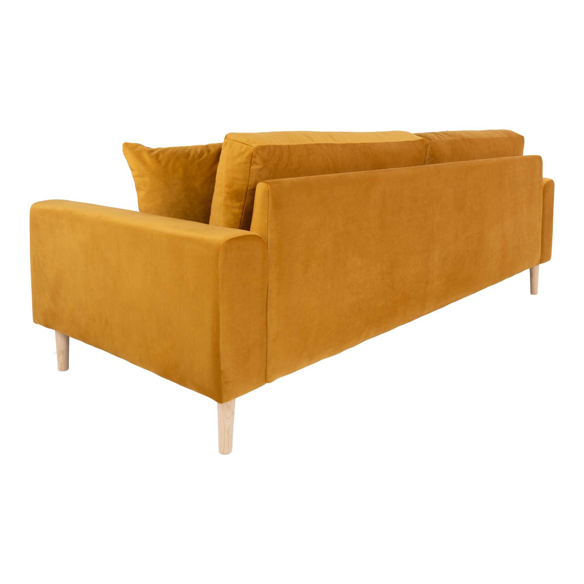 Sofa wypoczynkowa LIDO 3-osobowa 210 cm - musztardowy, naturalny - 1301444