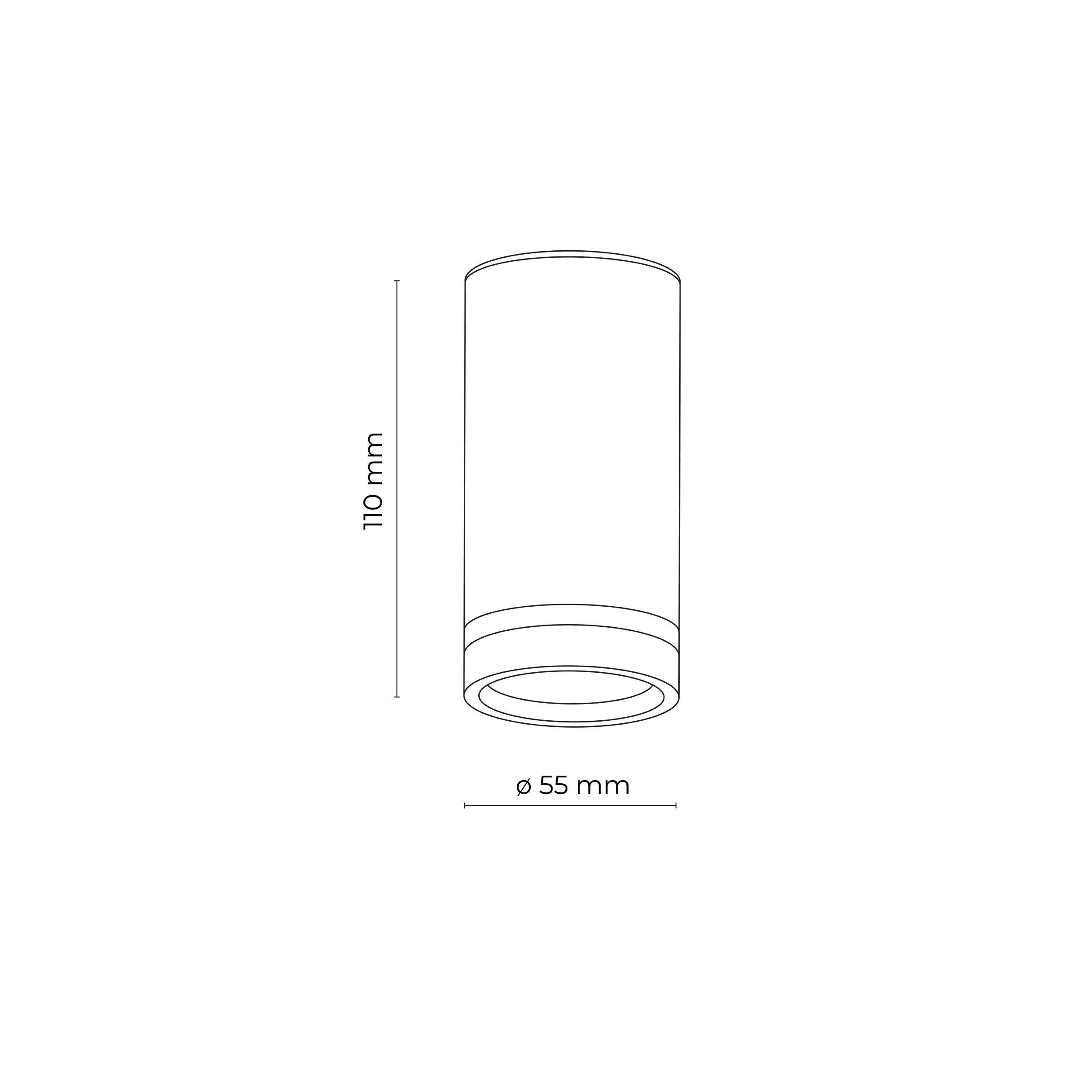 Lampa sufitowa JET czarna z pierścieniem 11x5cm - TK_6918