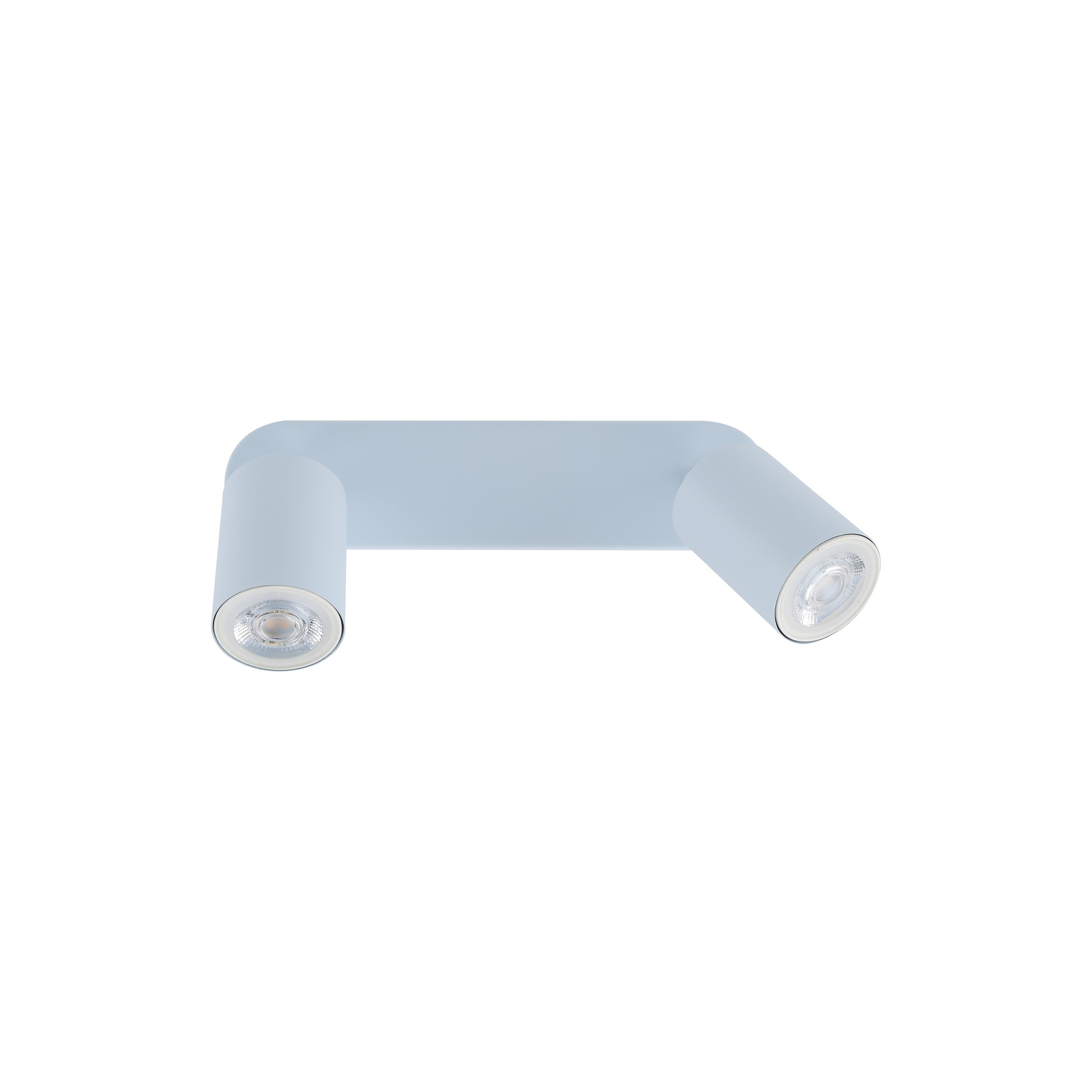 Lampa sufitowa LIVIA niebieska z białymi elementami na metalowej listwie podwójna 35x17x13cm - TK_10237