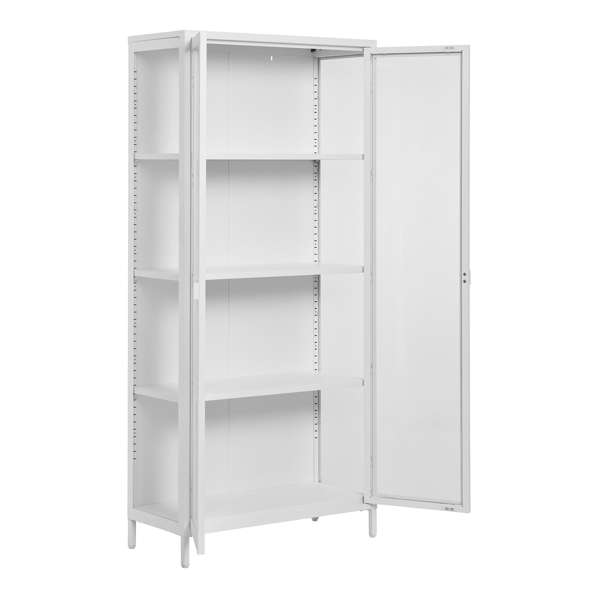 Witryna 2-drzwiowa BRISBANE przeszklone boki 80x35x175 cm - biała - 3001041