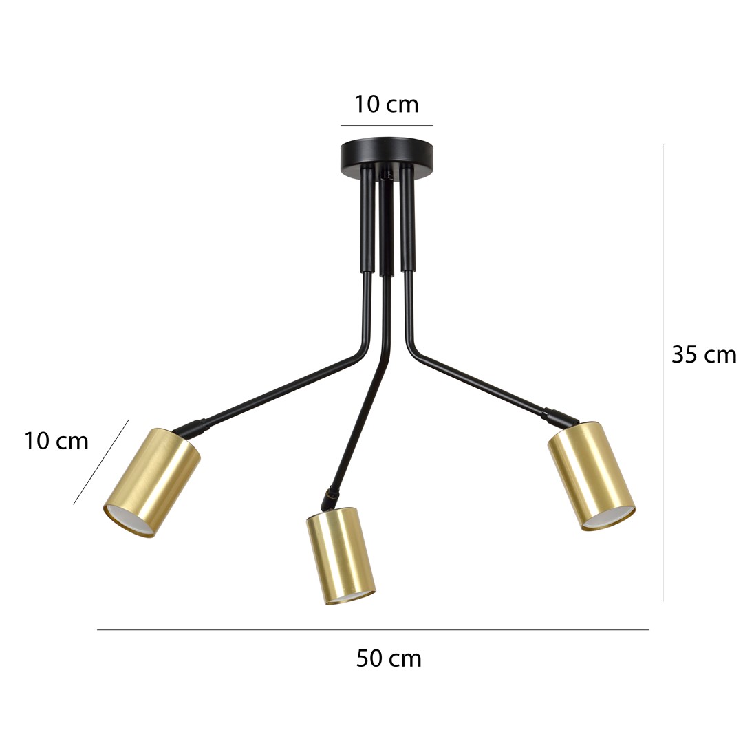 Lampa sufitowa VERNO Czarny 655/3 - 655/3