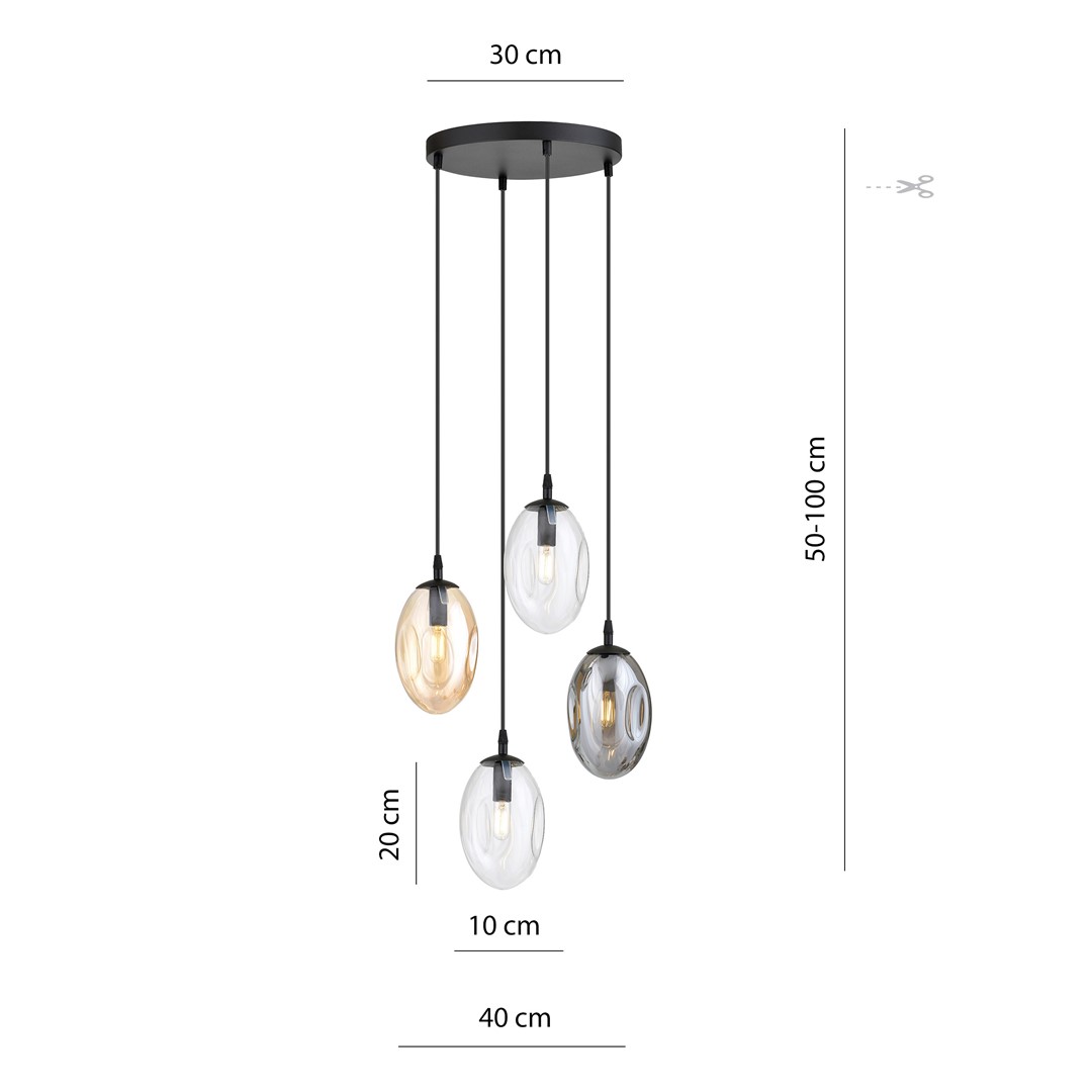 Lampa wisząca ASTRAL Czarny 1268/4PREM - 1268/4PREM