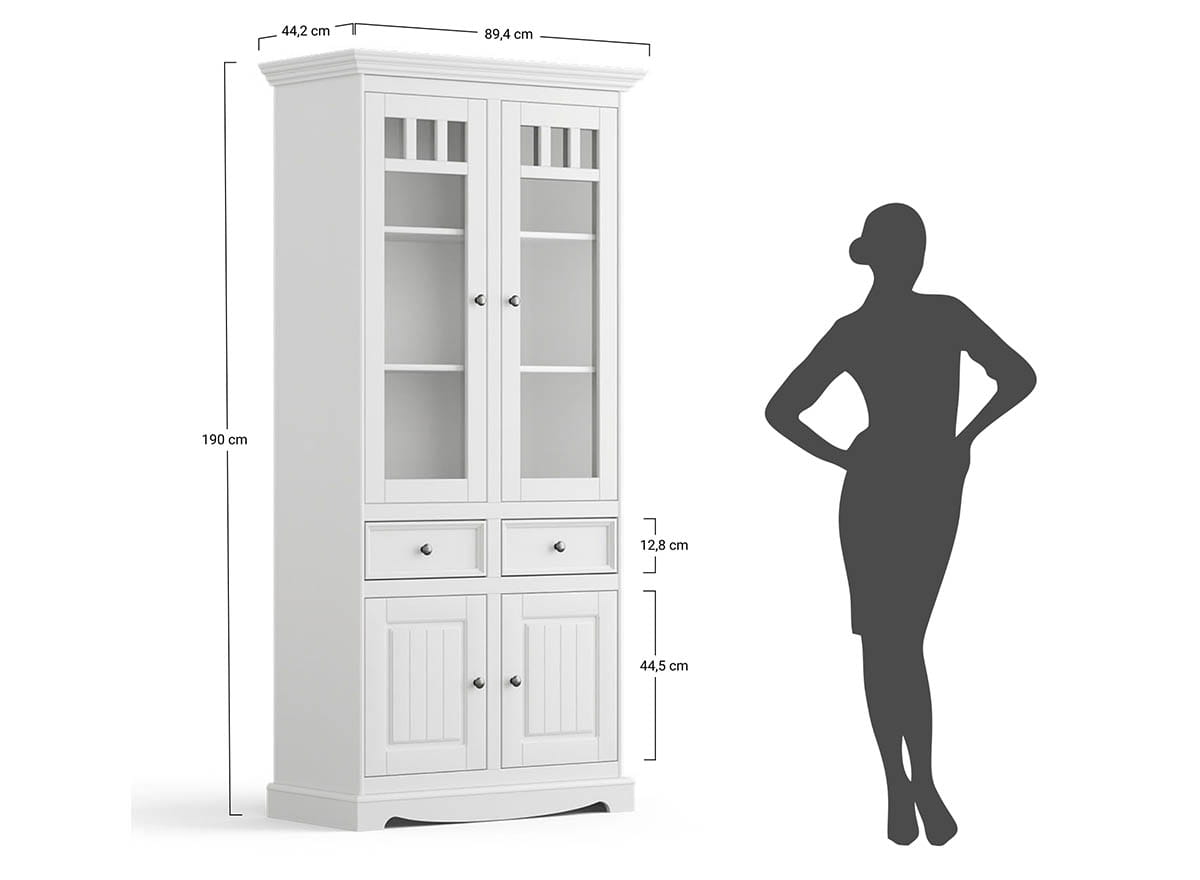 Witryna wysoka BELLUNO ELEGANTE biała - PL015B