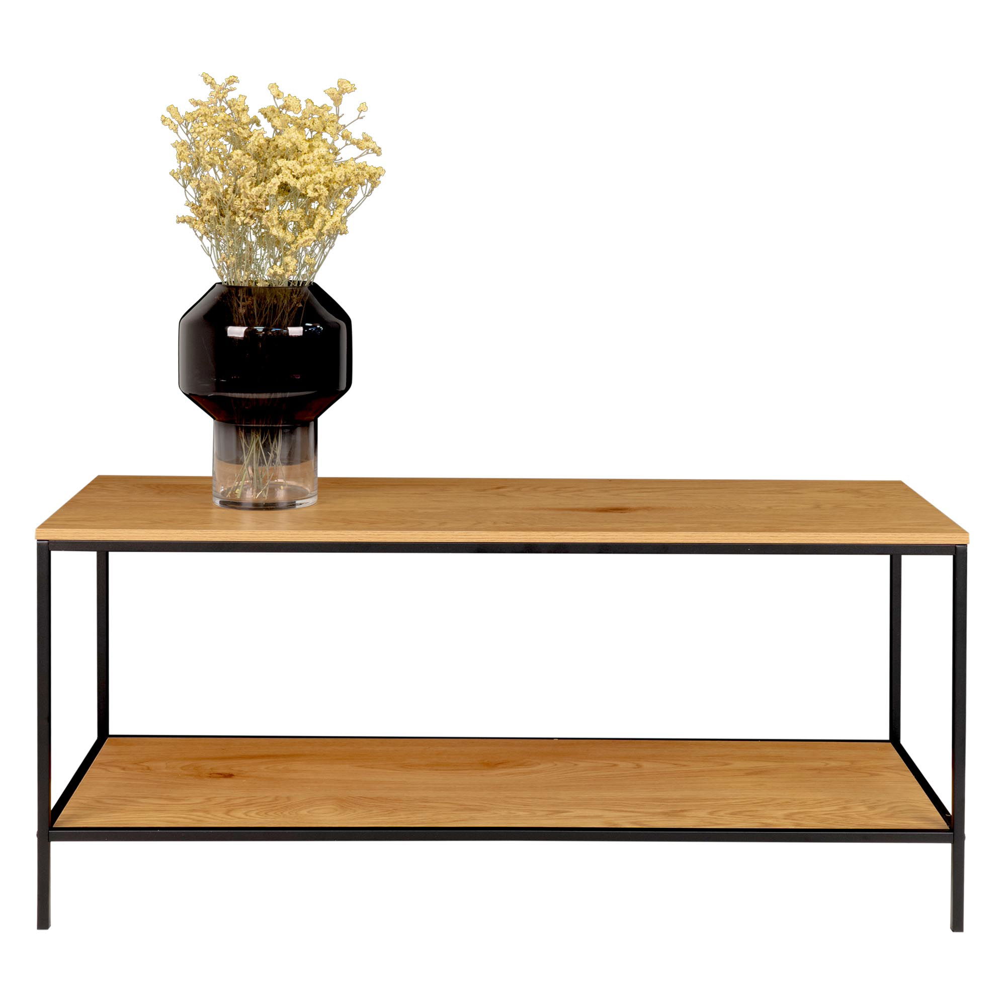 Stolik pod telewizor VITA z półką 100x36x45 cm - naturalny, czarny - 2501035