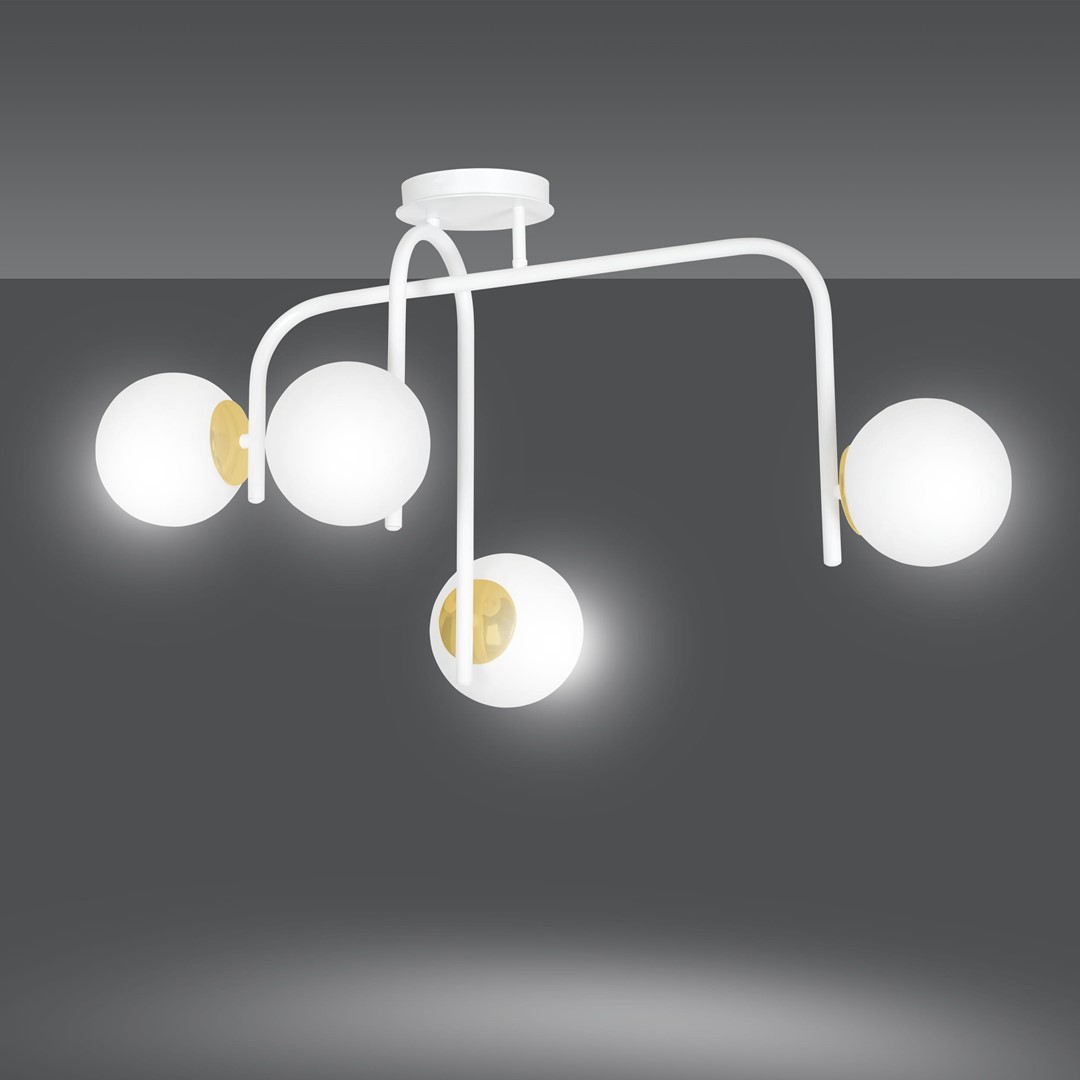 Lampa sufitowa  RAGNAR Biały/Złoty 1033/4B - 1033/4B