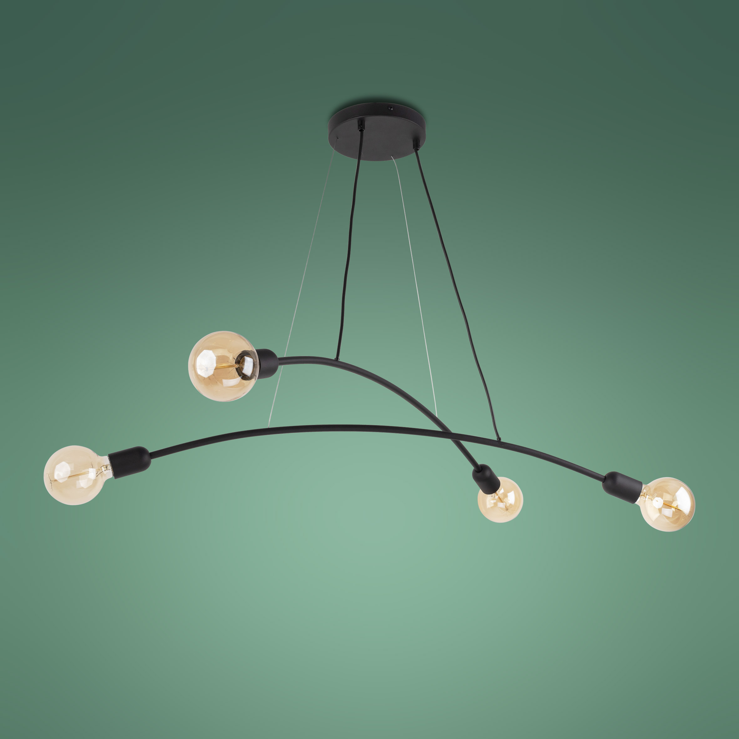 Lampa wisząca HELIX czarna metalowa 125x90cm - TK_2724