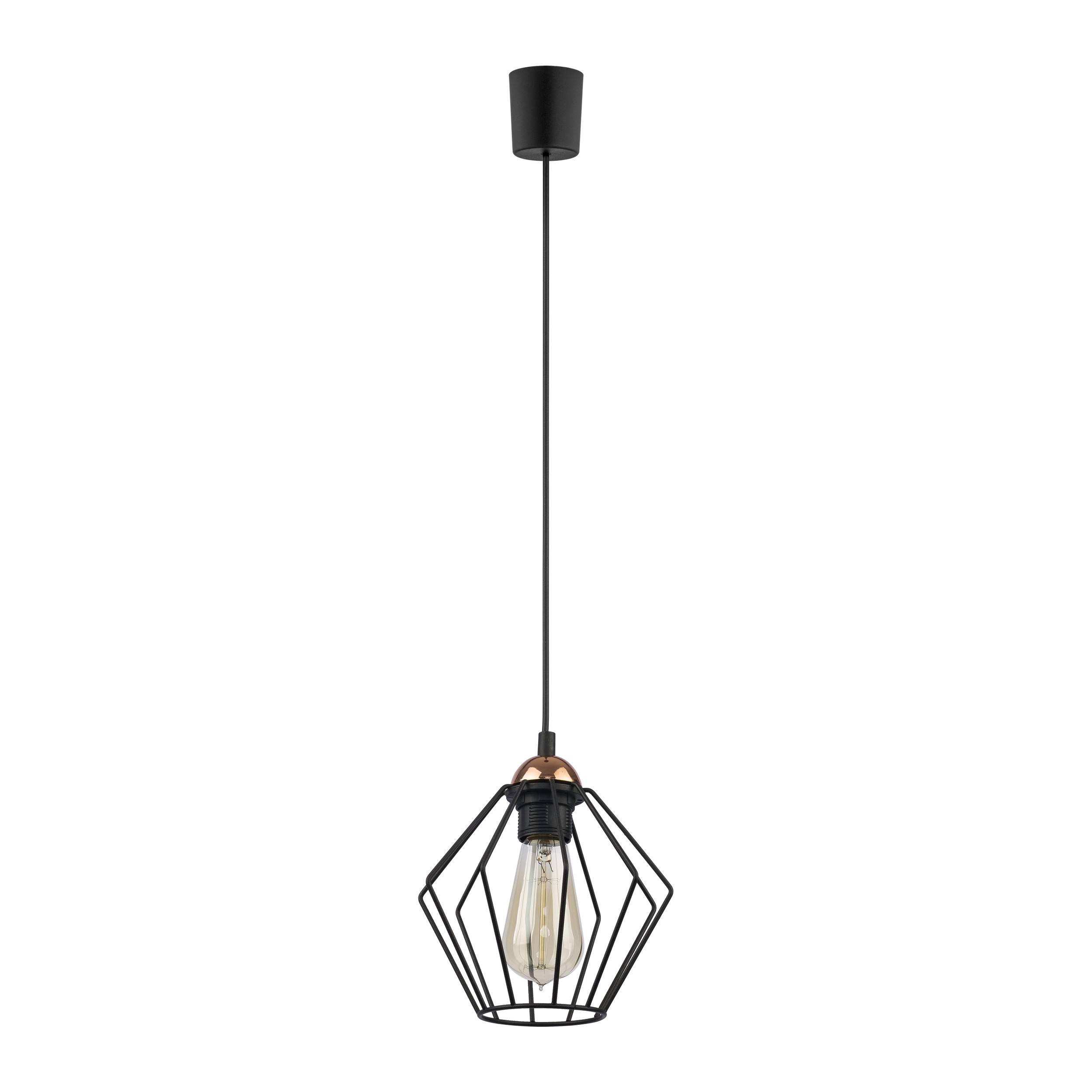 Lampa wisząca GALAXY czarna z miedzianym elementem 165x18cm