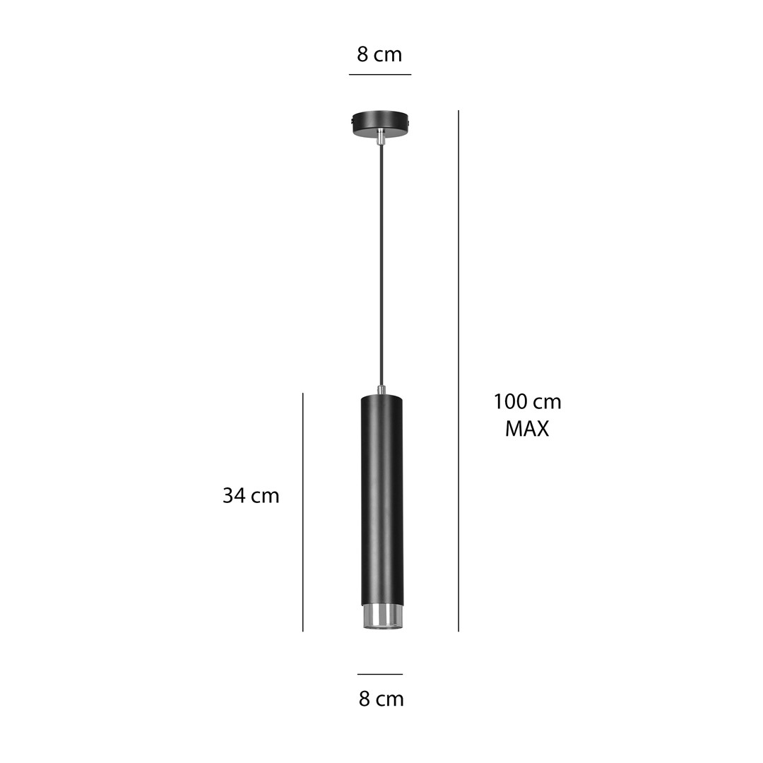 Lampa wisząca KIBO Czarny/Chrom 643/1 - 643/1