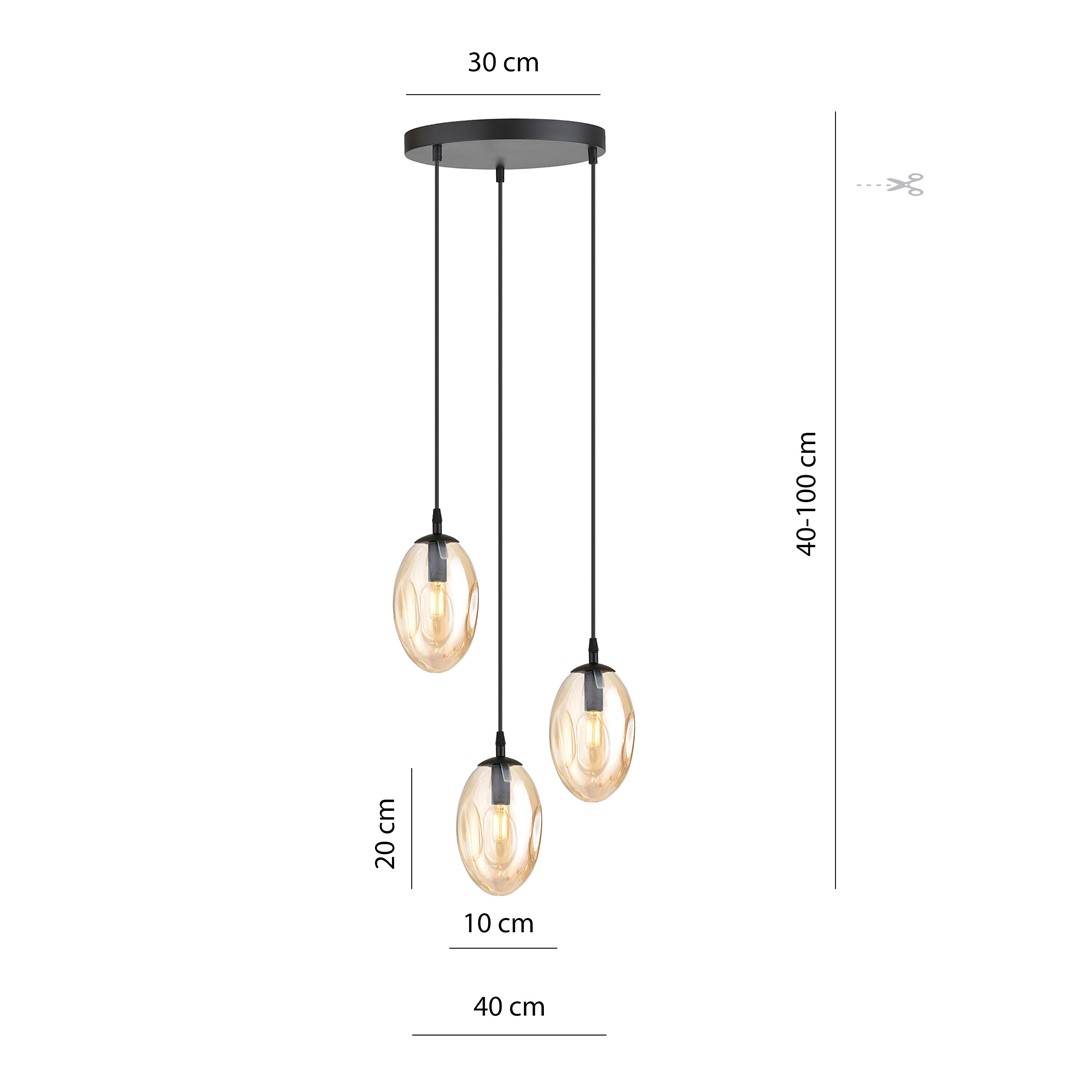 Lampa wisząca ASTRAL Czarny 1267/3PREM - 1267/3PREM