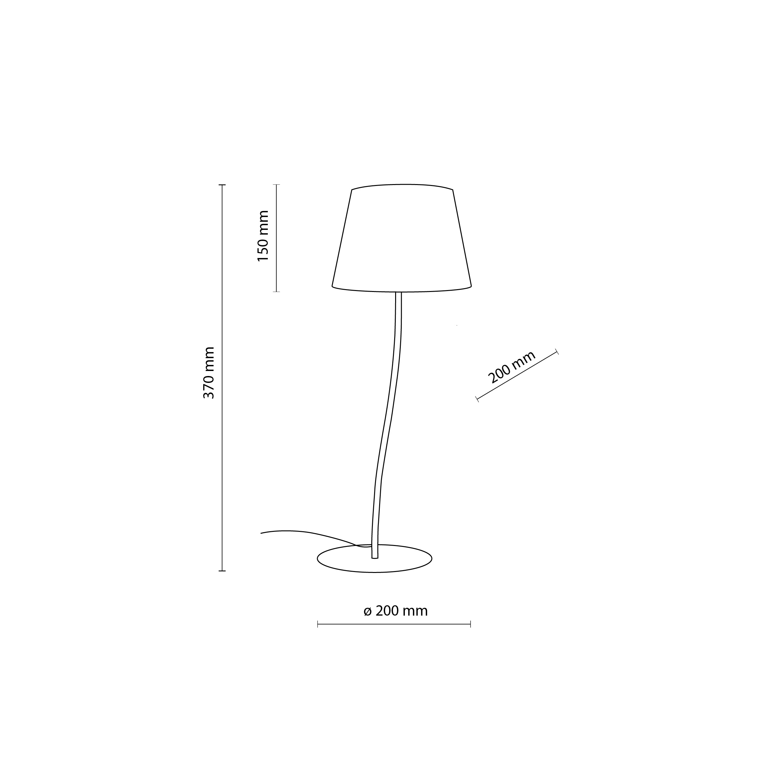 Lampka nocna NICOLA żółta 37x20cm - TK_6641