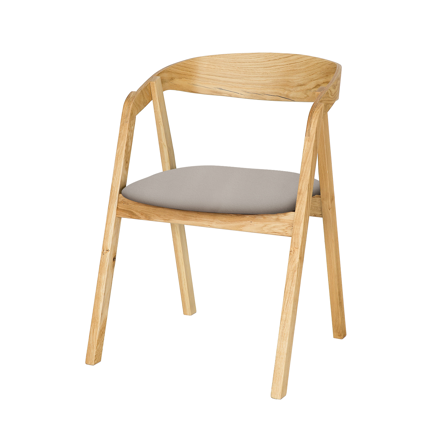 Krzesło dębowe KT395 dąb naturalny - szary welur
