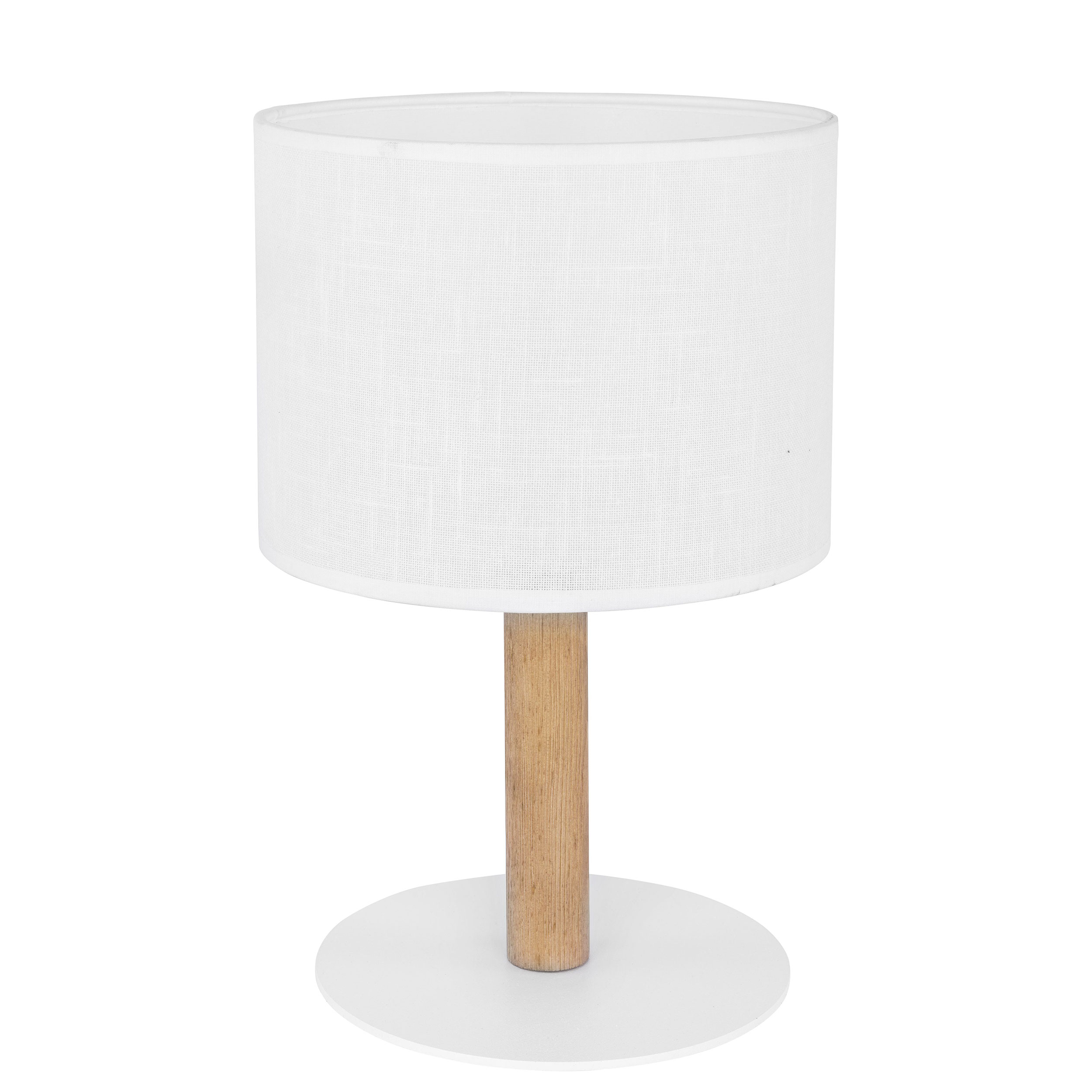 Lampka nocna DEVA biała na drewnianej jasnej nodze 33x20cm - TK_5217