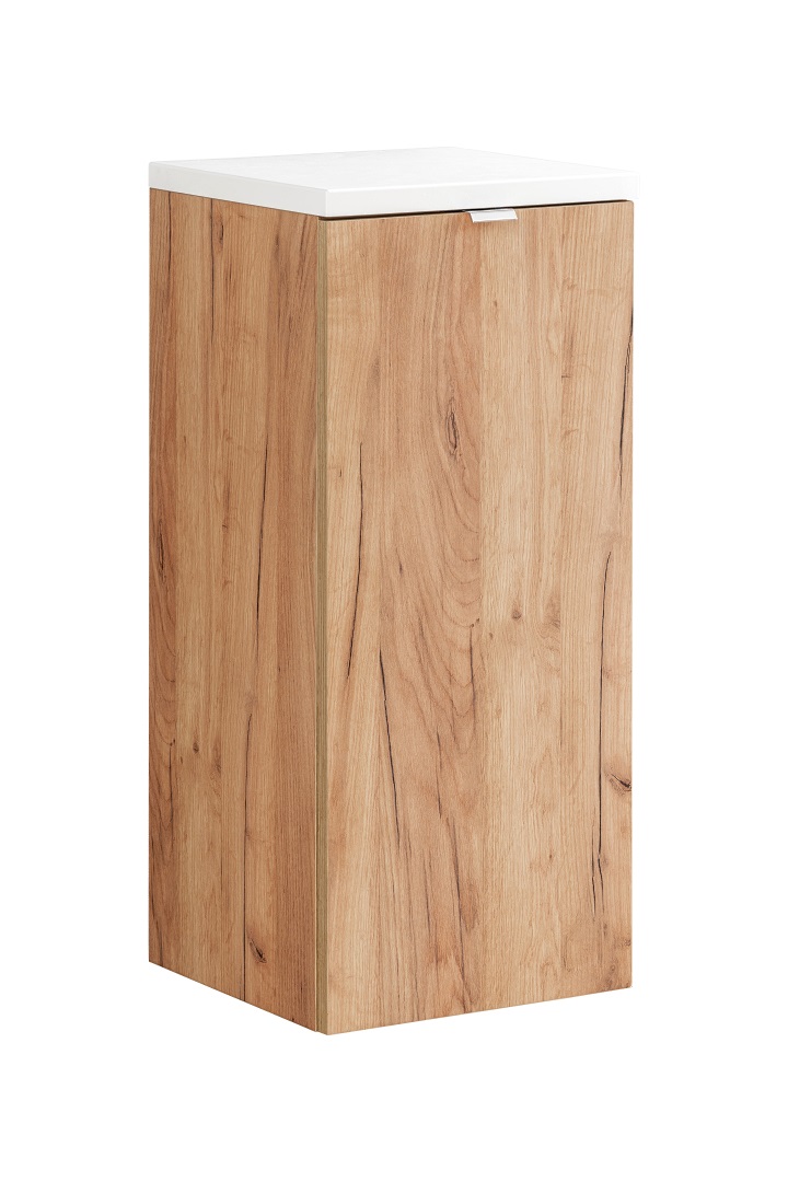 Szafka niska z koszem na pranie CAPRI dębowa biała 80x35cm - CAPRI_OAK_811A_FSC