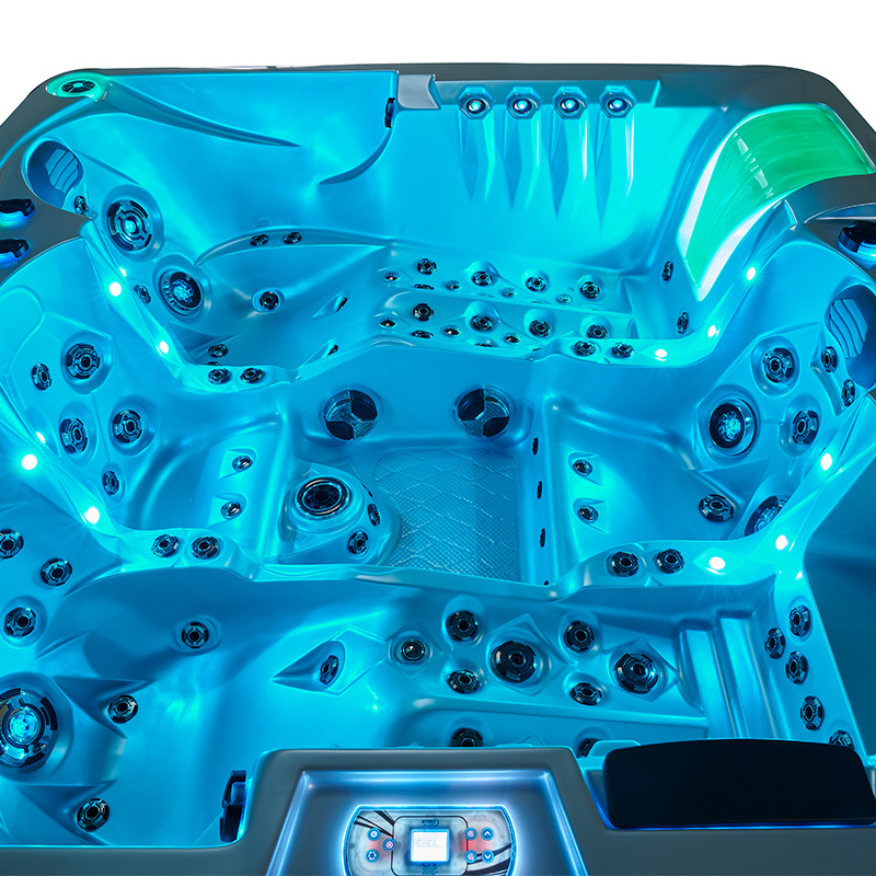 Jacuzzi ogrodowe 5-os. z hydromasażem SPA-747 210x210 cm biały/brązowy - HS_SPA747-3891