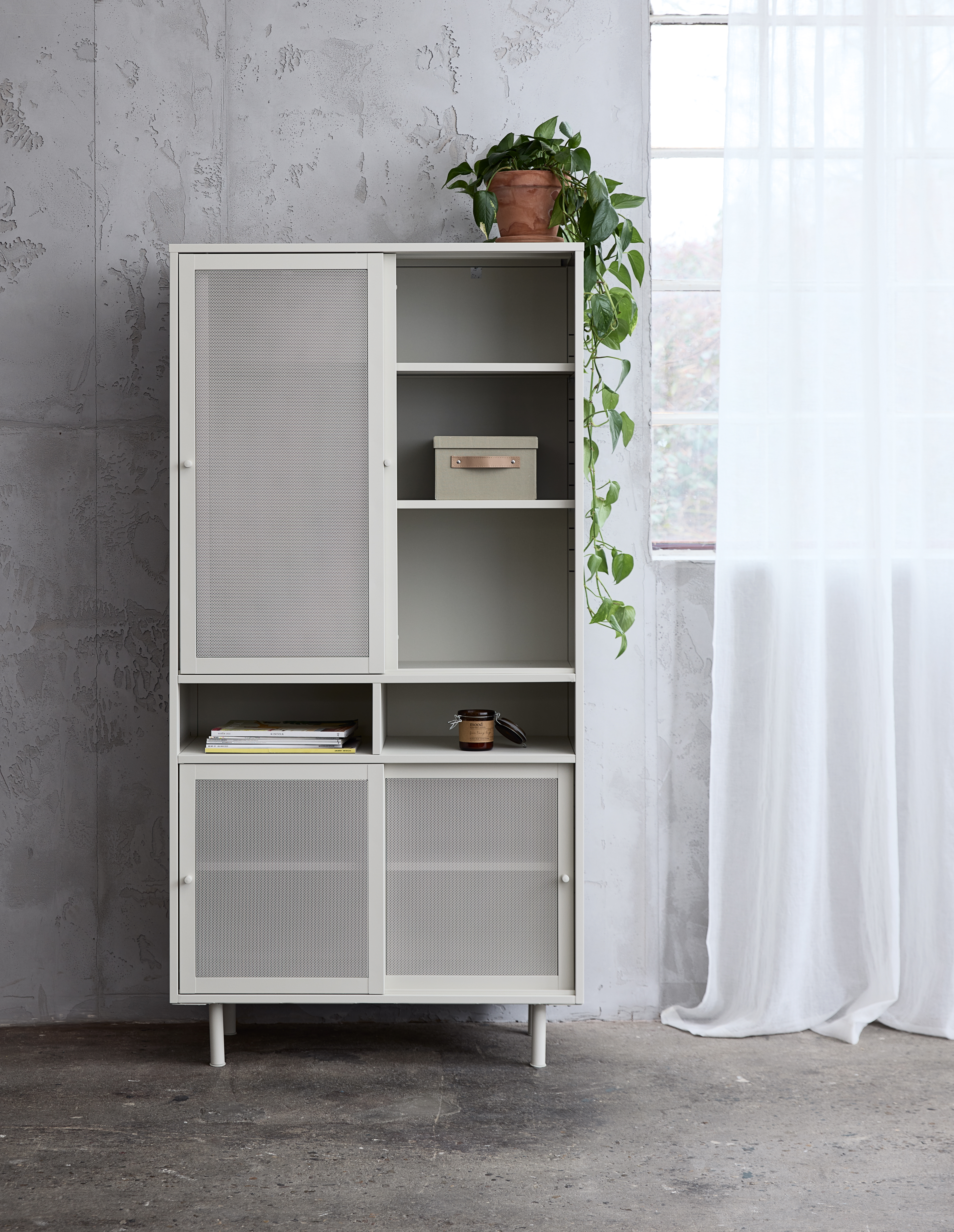 Szafka metalowa 2-drzwiowa VEEP - jasnoszara - UN_50240002