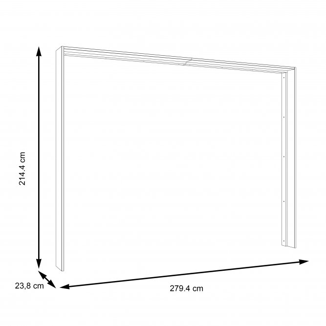 Listwa okalająca do szafy Forte SZ279,4 x W214,4 x G23,8 cm- czarna - PPT31011-Z13M