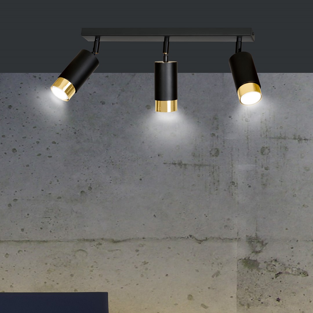 Lampa sufitowa  HIRO Czarny/Złoty 965/3 - 965/3